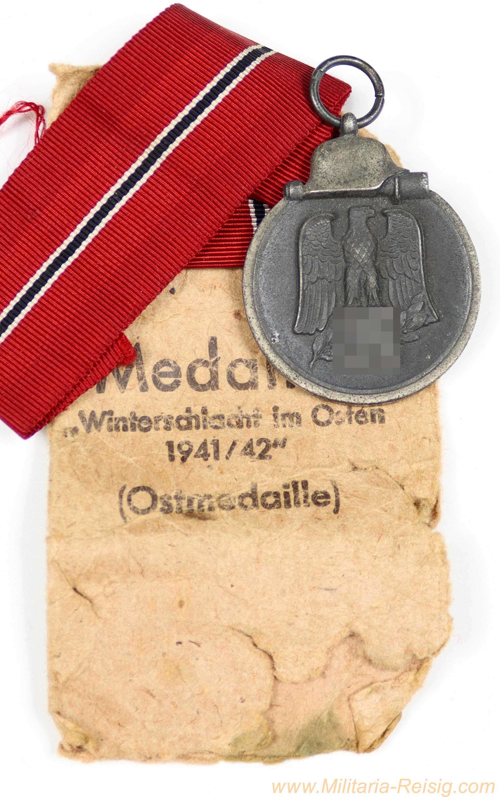 Ostmedaille "Winterschlacht im Osten 1941/42" mit Tüte - Hersteller 15 (Friedrich Orth, Wien)