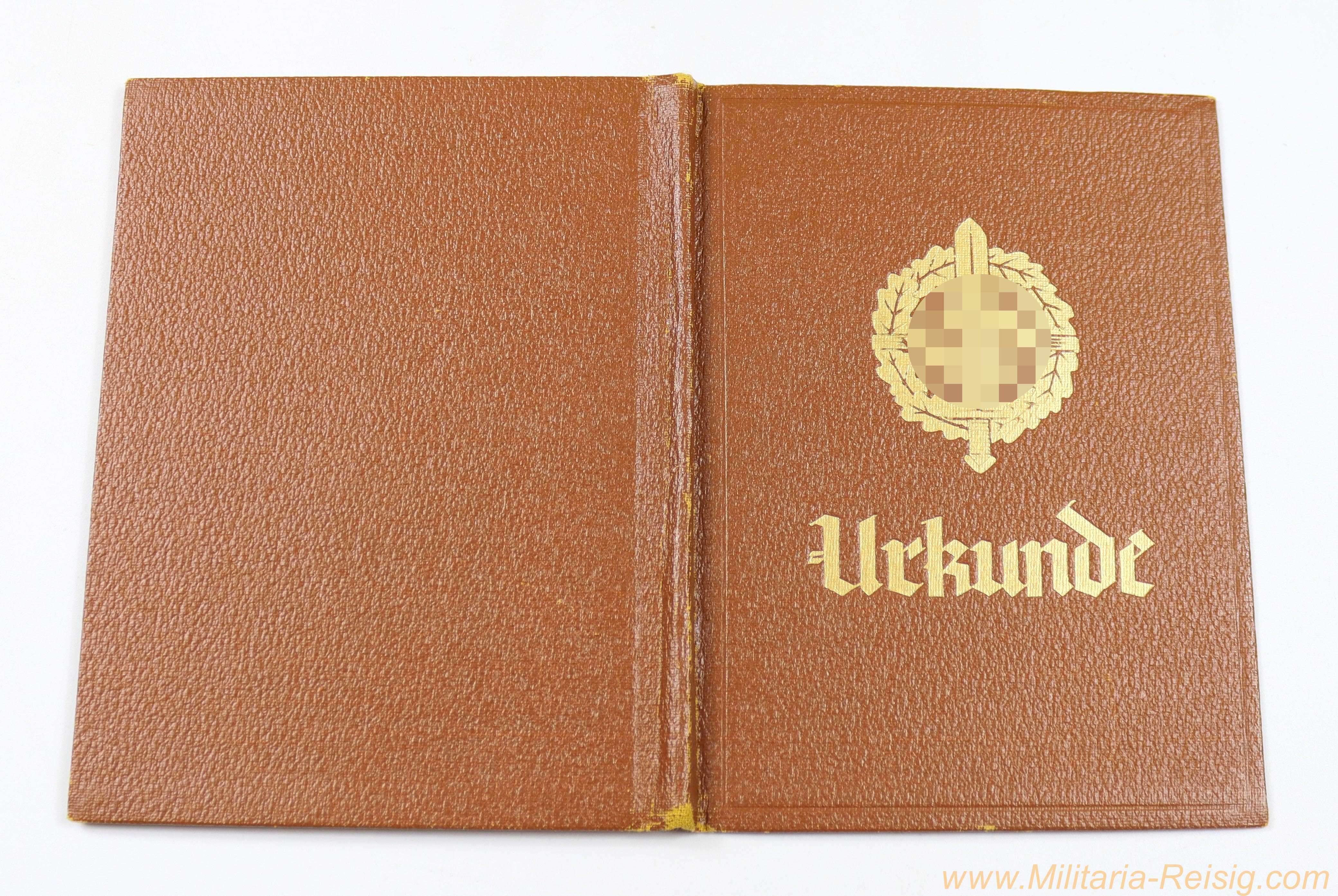 Urkundenbuch zum SA-Sportabzeichen in Bronze 