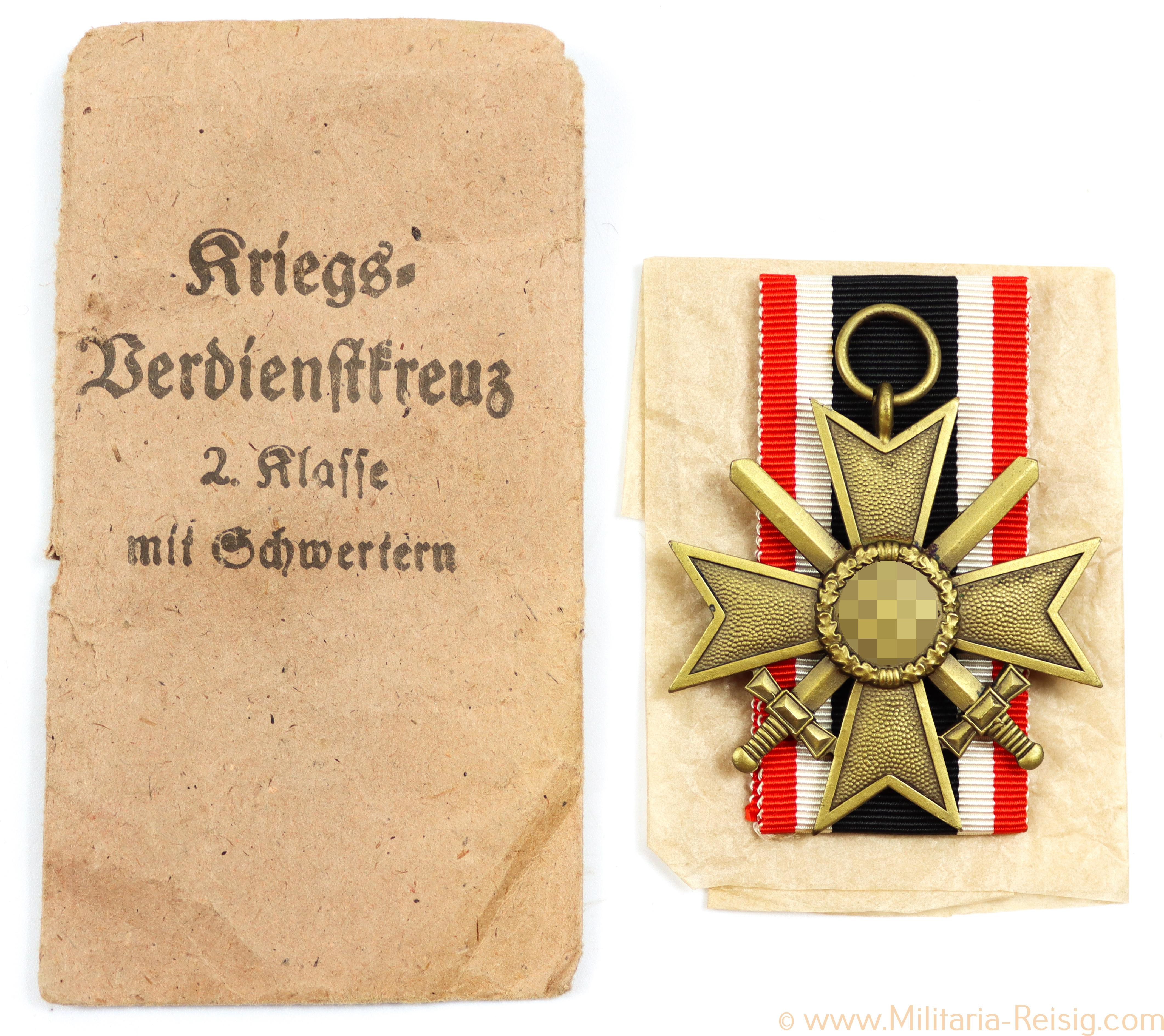 Kriegsverdienstkreuz 2. Klasse mit Schwertern + Tüte, Hersteller 61