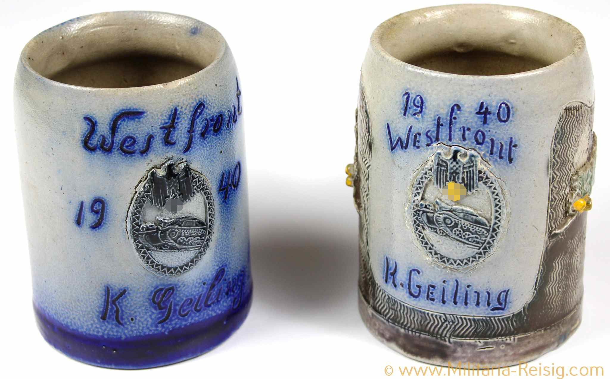 2 Bierkrüge zur Erinnerung zum Westfeldzug