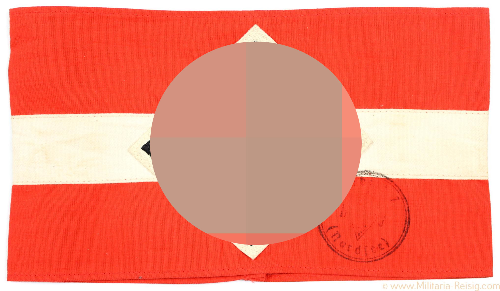 HJ Armbinde mit Stempel "Gebiet 7 Nordsee"
