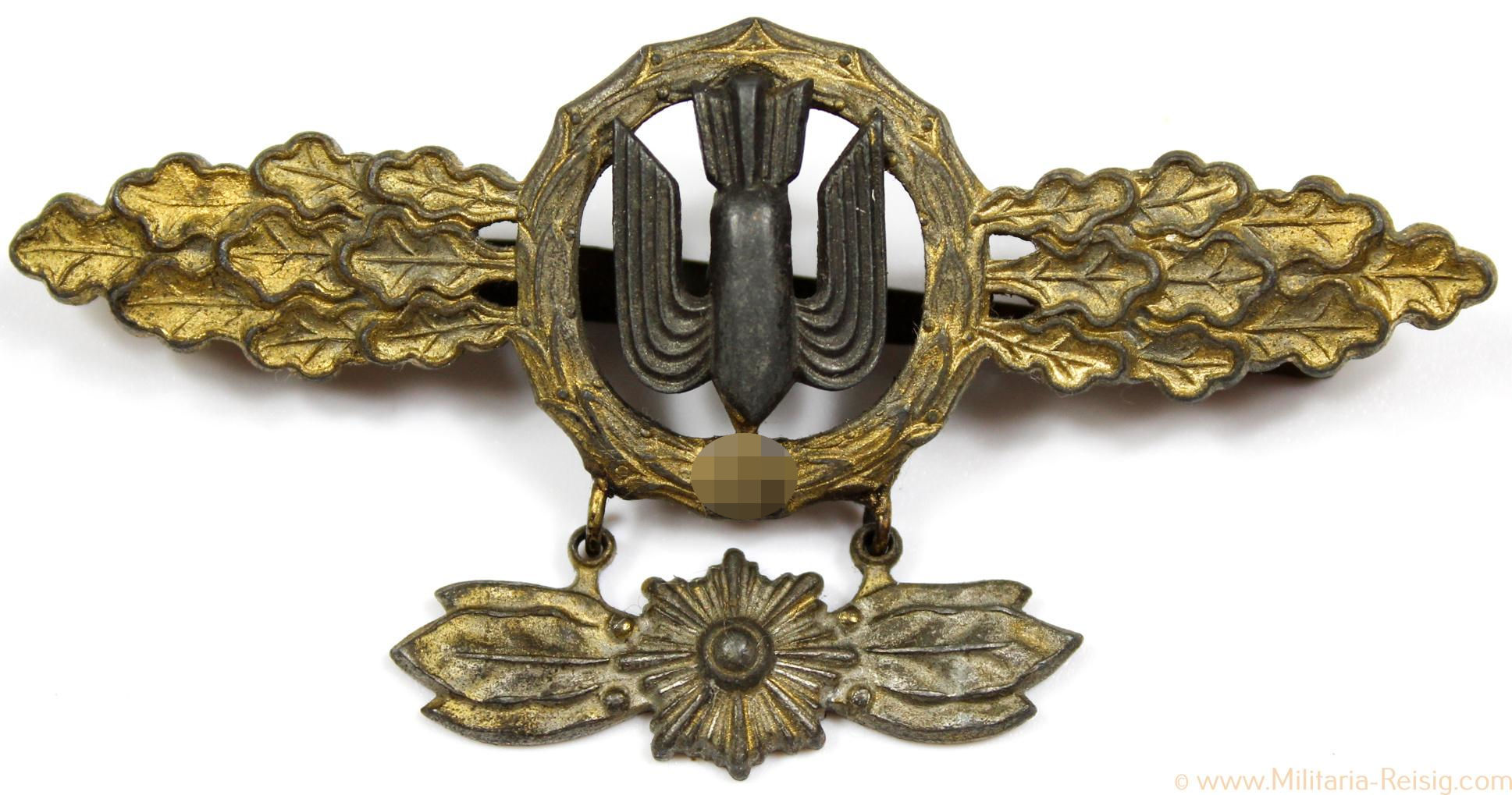 Frontflugspange für Kampfflieger in Gold mit Stern Anhänger, Herst. Richard Simm & Söhne, Gablonz