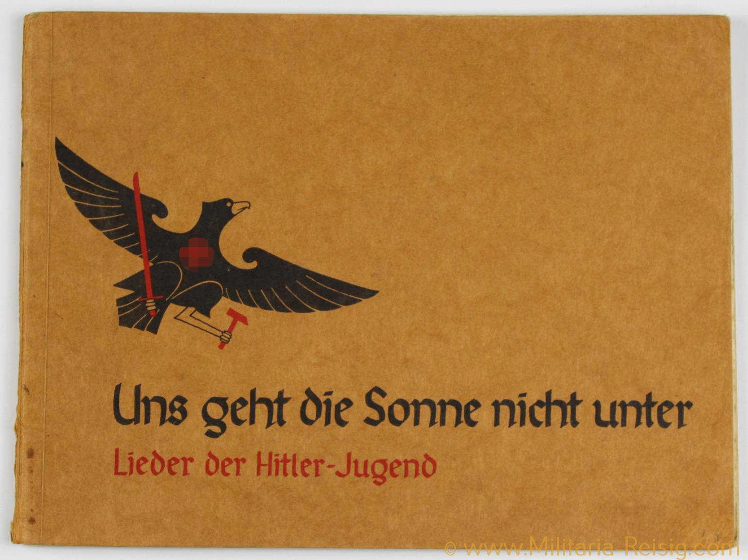 Liederbuch der HJ "Uns geht die Sohnne nicht unter" mit Stempel