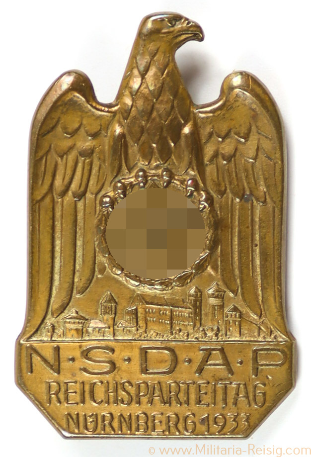 NSDAP Abzeichen Reichsparteitag Nürnberg 1933, massive Ausführung 
