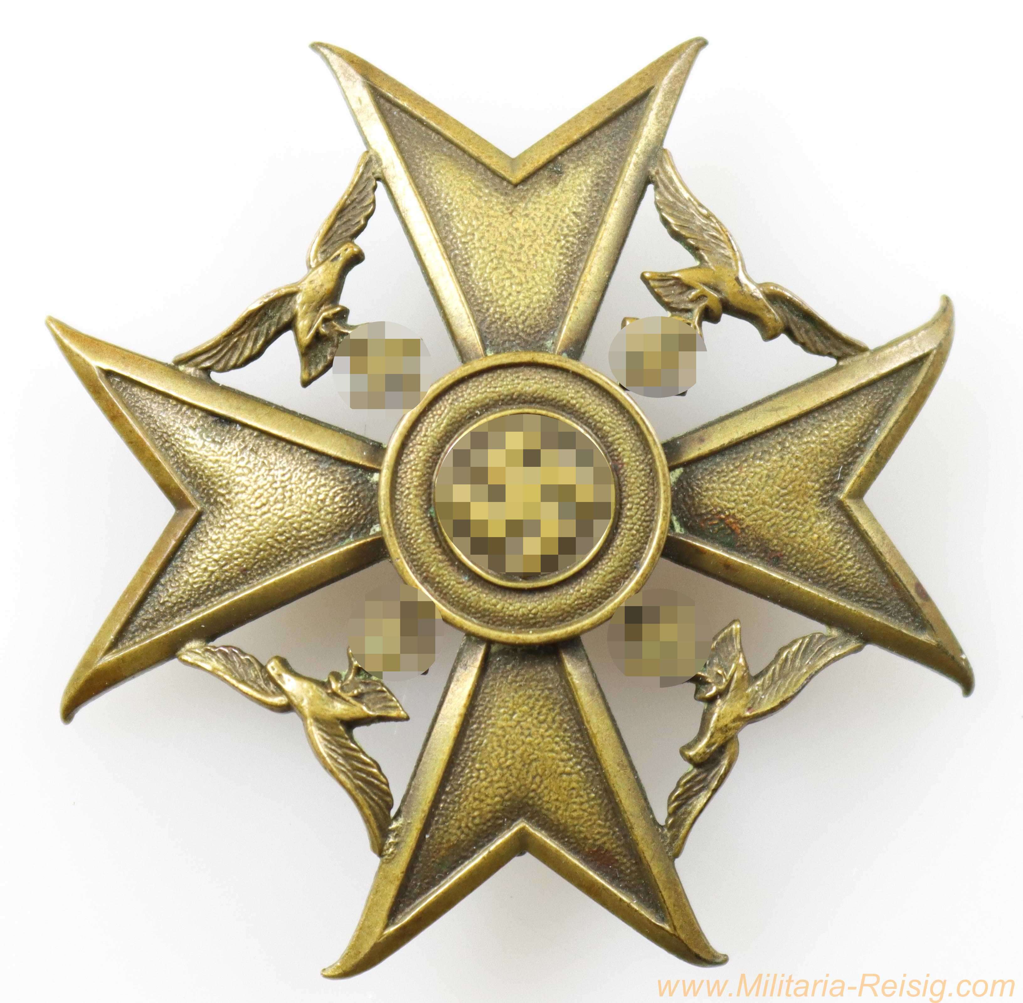 Spanienkreuz in Bronze ohne Schwertern, Hersteller Wilhelm Deumer, Lüdenscheid