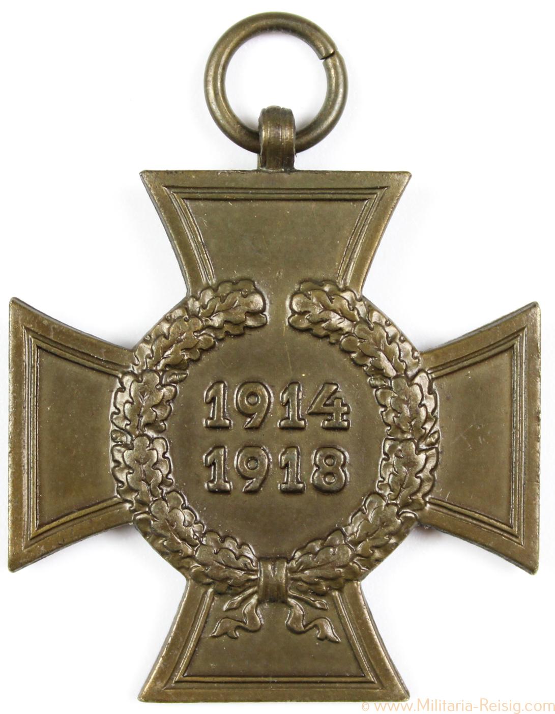 Ehrenkreuz des 1.Weltkrieges Kriegsteilnehmerkreuz, Herst. CW