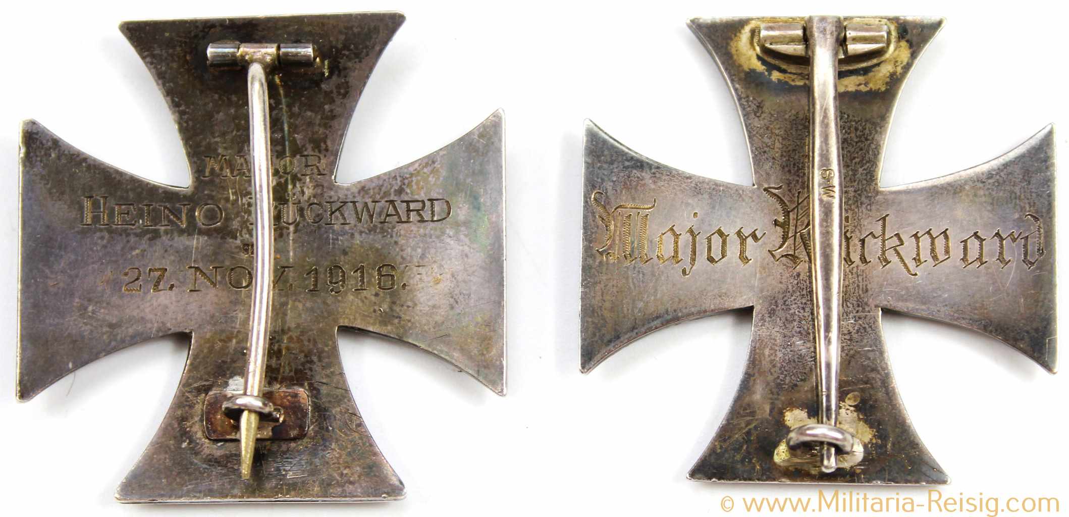 2x Eisernes Kreuz 1. Klasse 1914 von dem Besitzer Heino Rückward