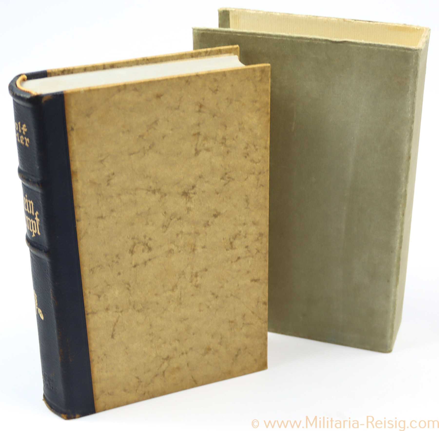 Mein Kampf Hochzeitsausgabe 1942 mit Schuber, Widmungsblatt Koblenz, Lateinschrift