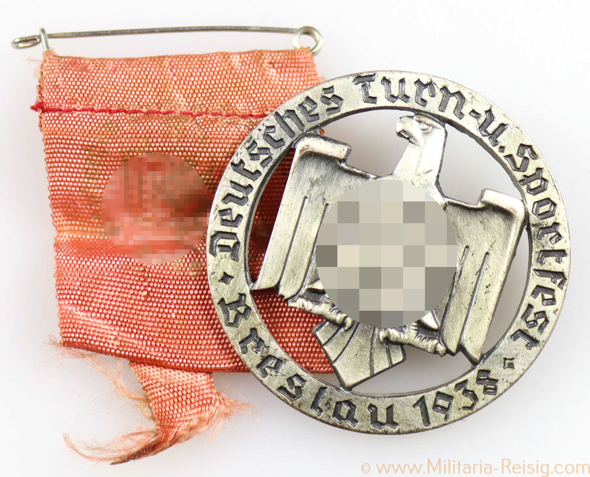 NSRL Abzeichen Deutsches Turn. u. Sportfest Breslau 1938, 41 mm