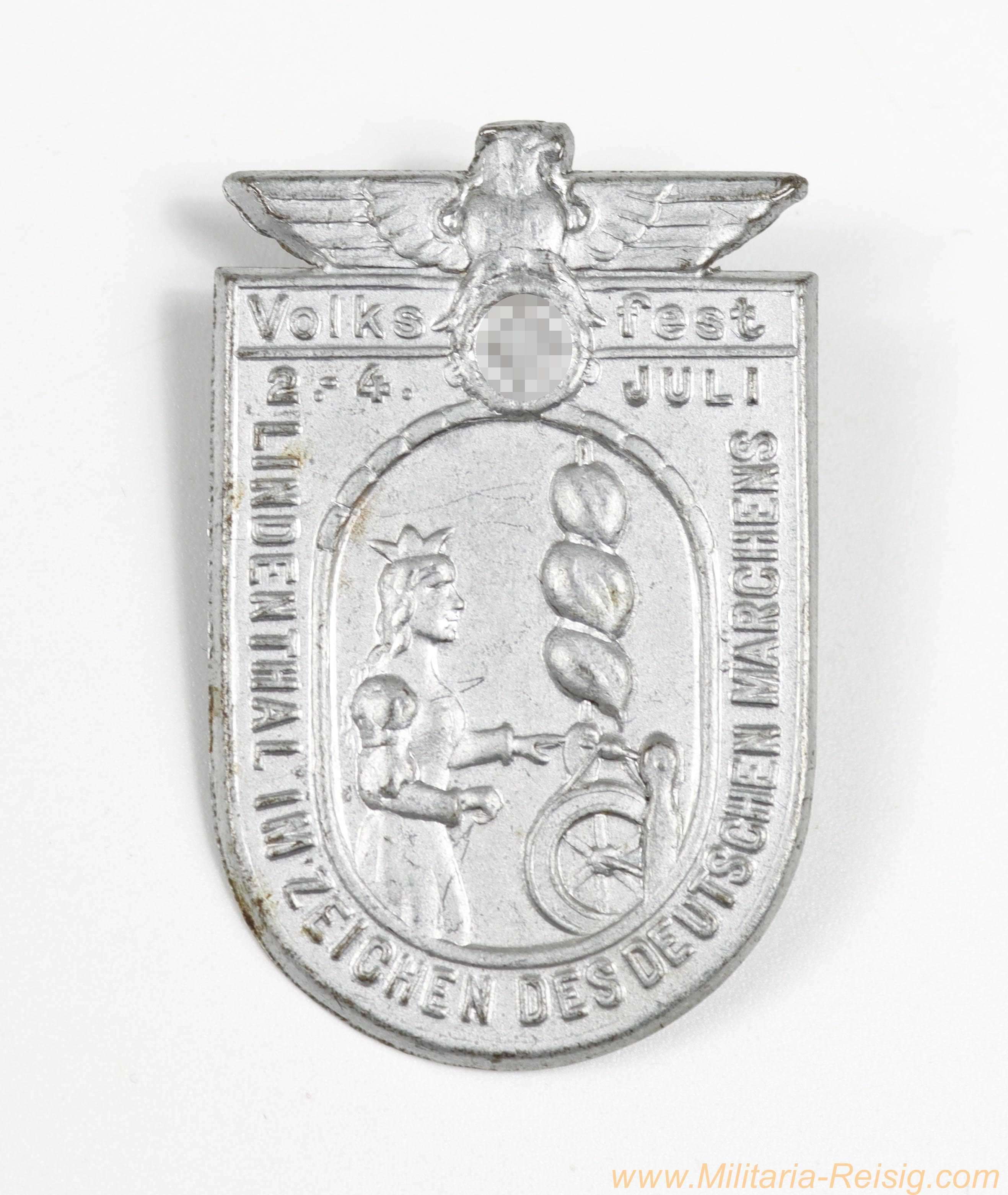 Abzeichen - "Volksfest Lindenthal im Zeichen des Deutschen Märchens - 2.-4. Juli"