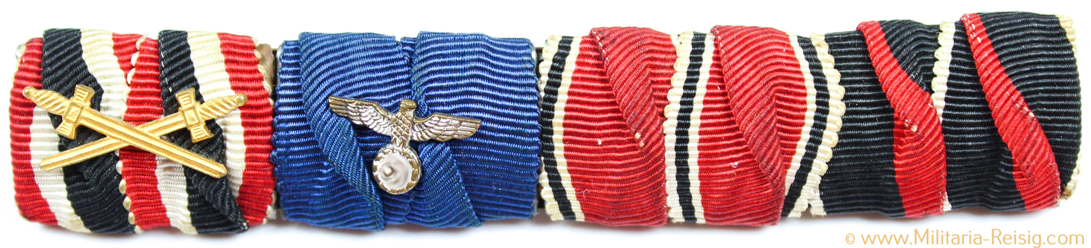 4er Feldspange, KVK, Dienstauszeichnung, Österreich u. Sudetenland Medaille