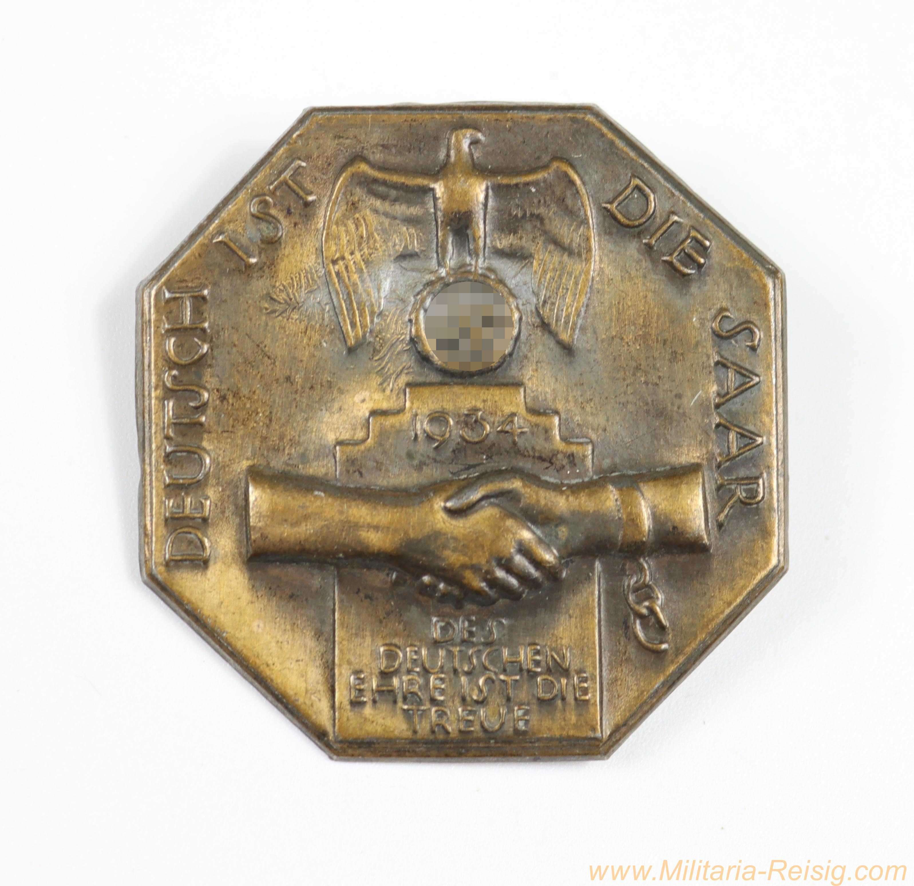 Abzeichen Deutsch ist die Saar 1934