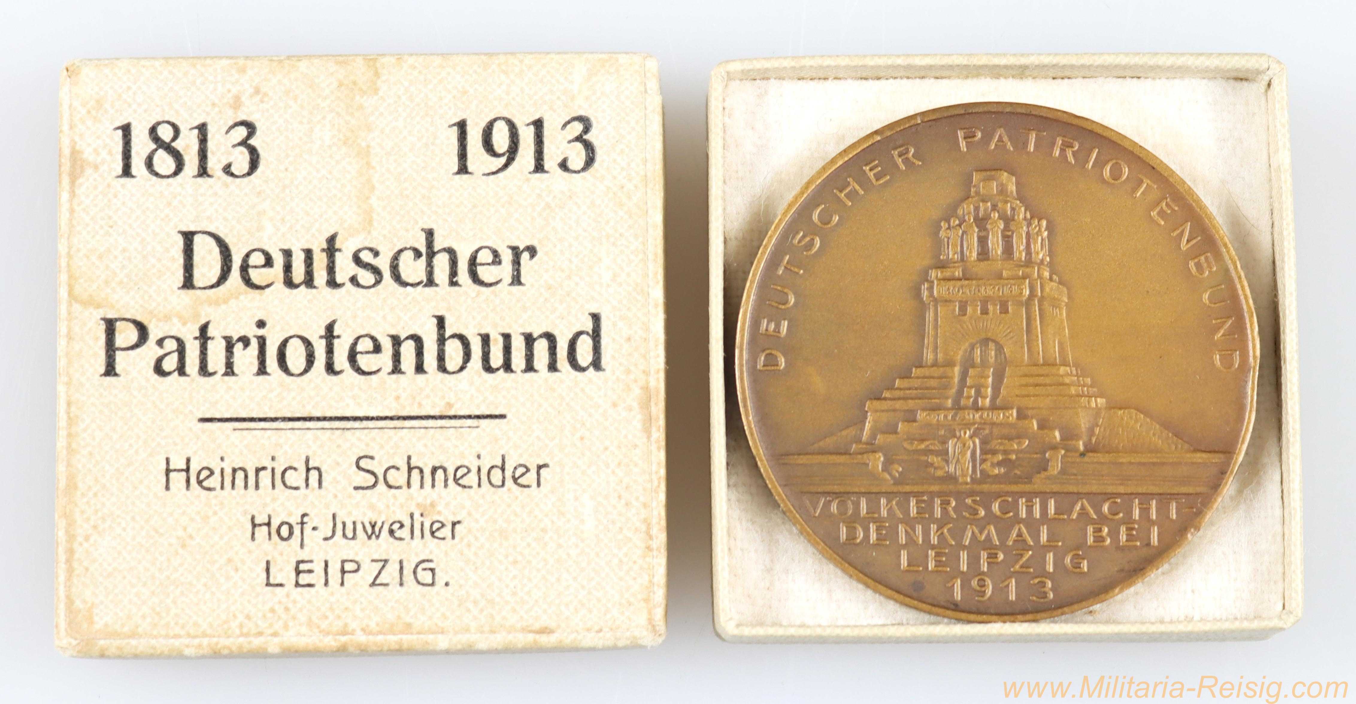 Medaille Völkerschlacht Denkmal bei Leipzig 1919 im Etui