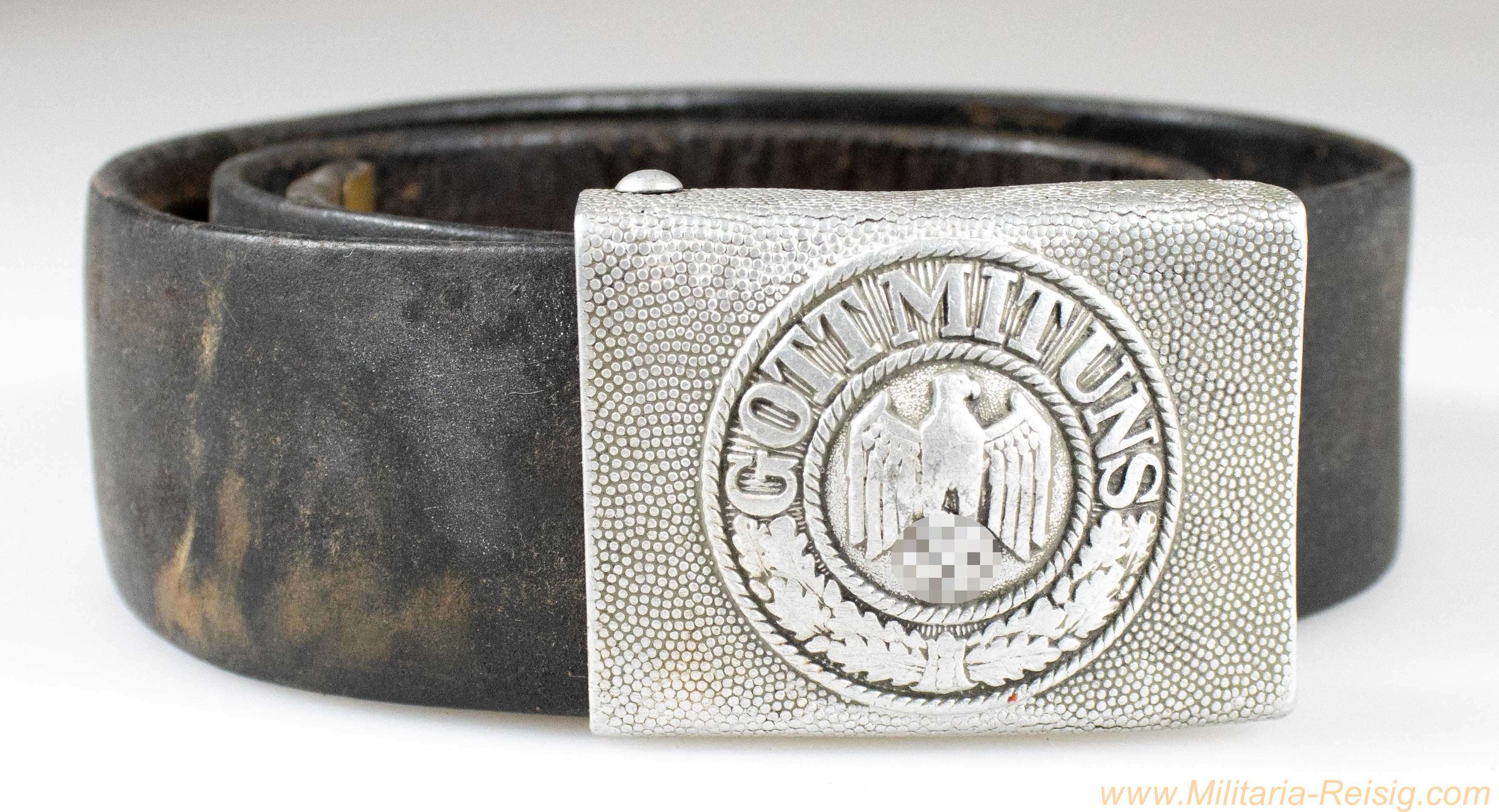 Wehrmacht Koppelschloss "Gott mit uns" mit Koppelriemen