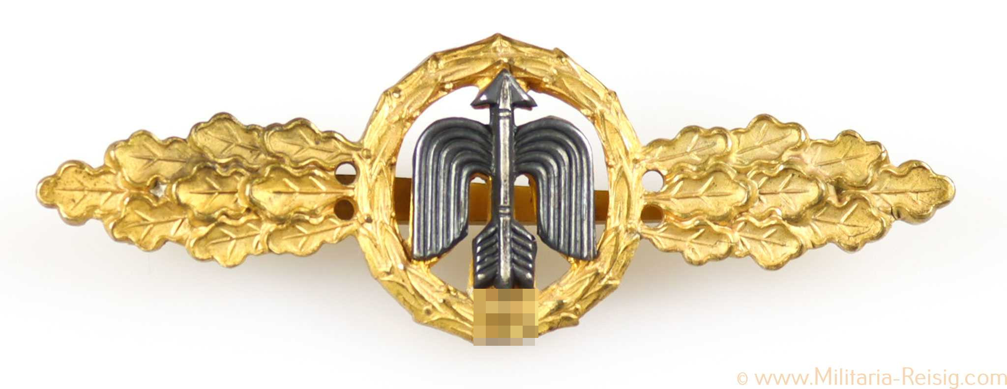 Frontflugspange für Jäger in Gold