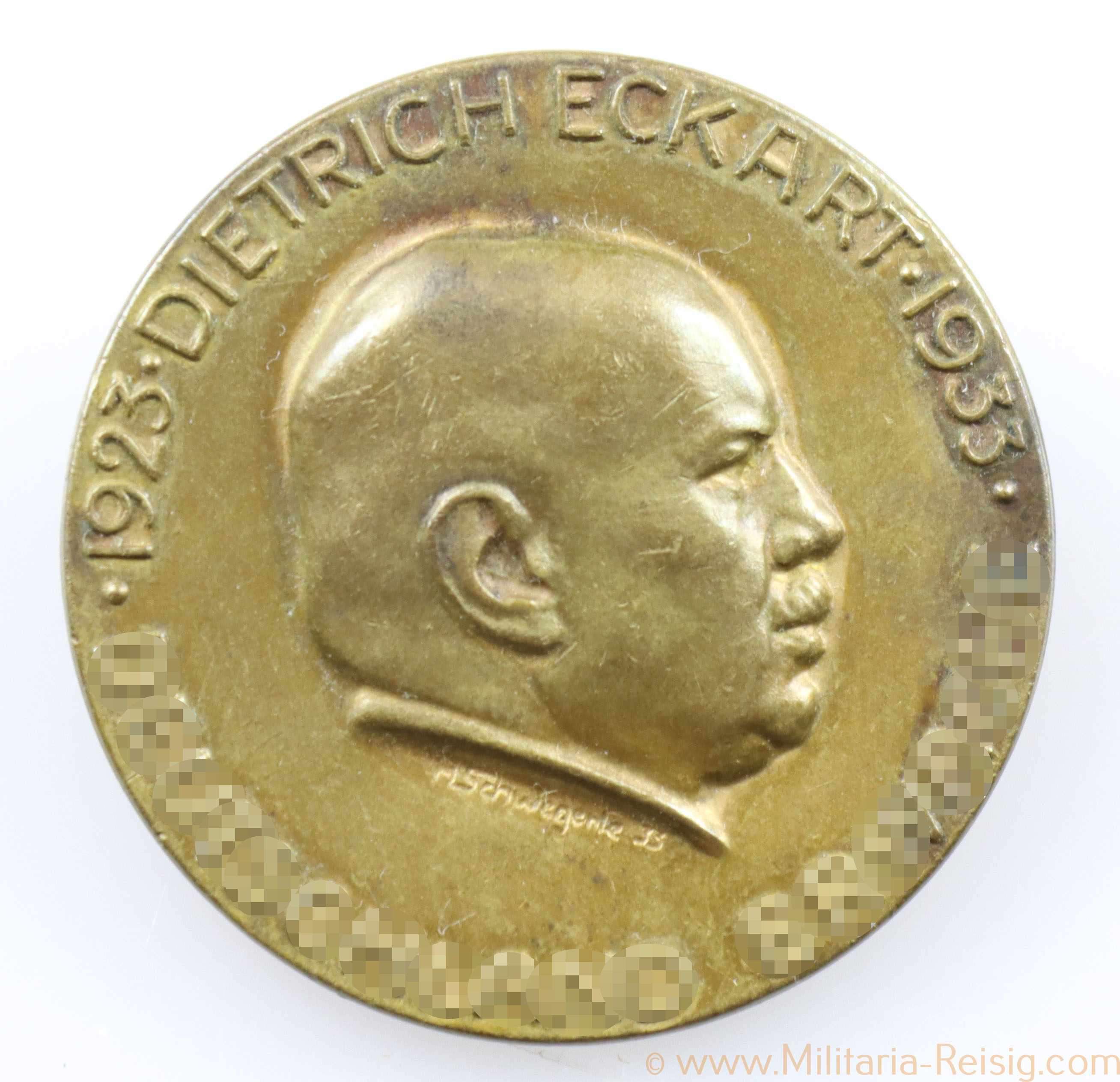 Erinnerungsabzeichen "Dietrich Eckart - Deutschland Erwache 1923–1933", Hersteller Deschler & Sohn, München