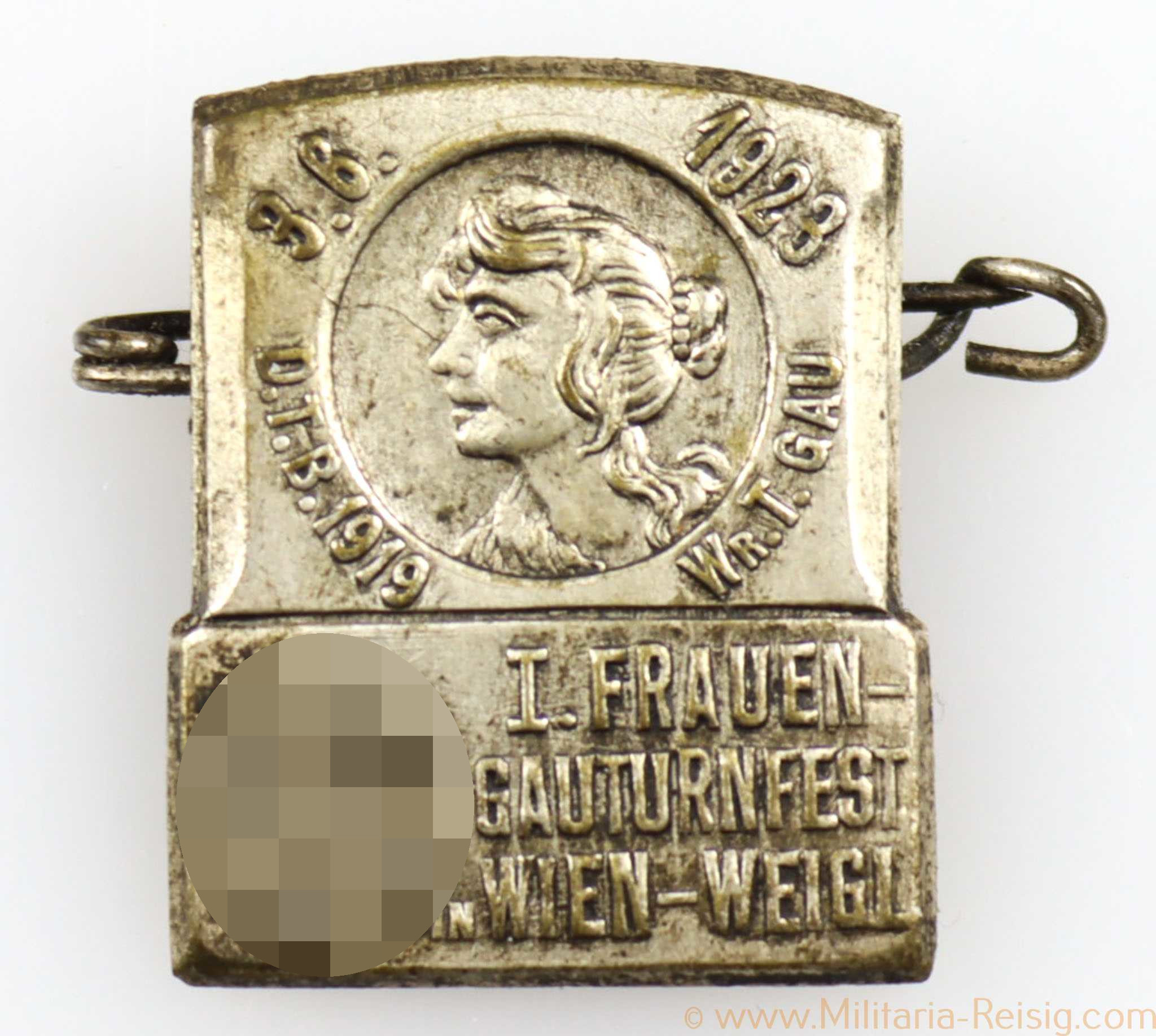 Abzeichen I. Frauen-Gauturnfest Wien-Weigl 3.6.1923, 25 mm