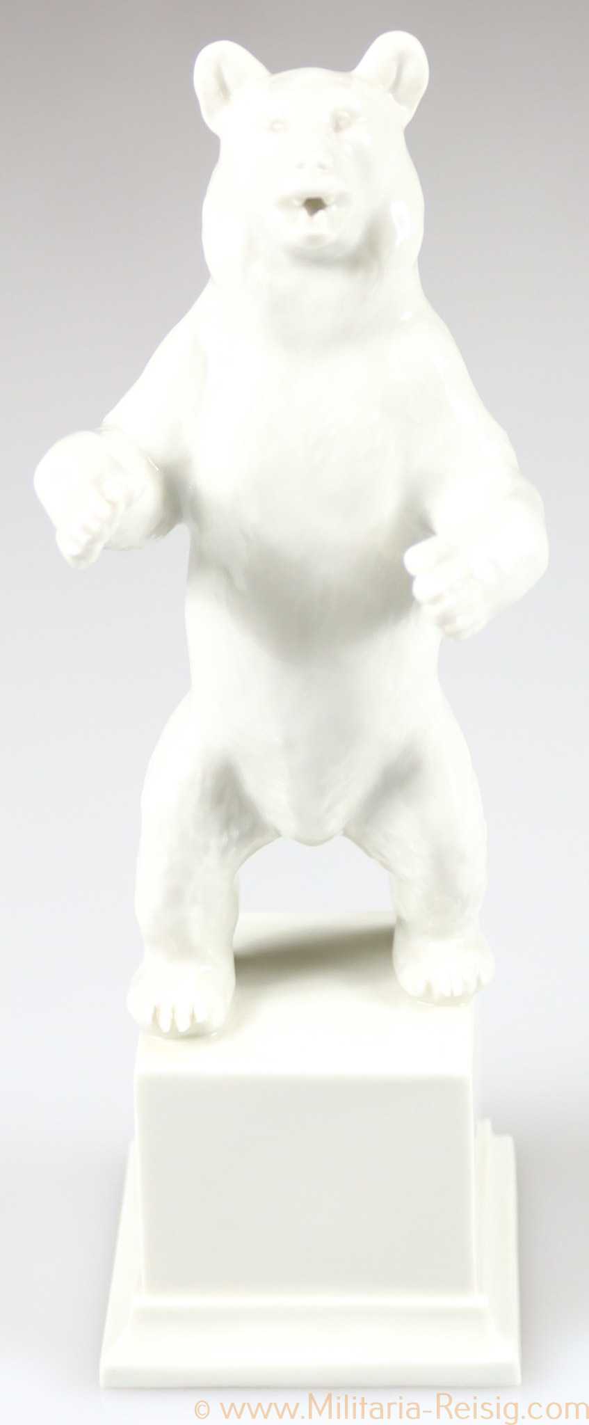 SS-Porzellanmanufaktur Allach, stehender Bär auf Sockel, F. Nagy 2