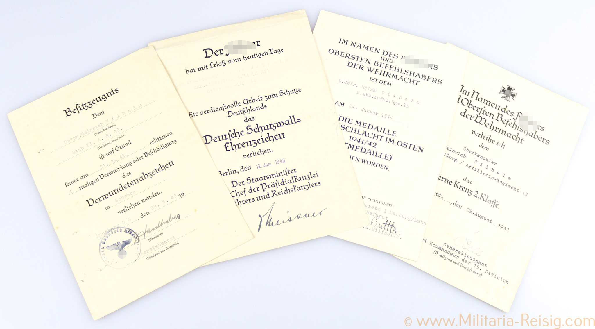 Urkundengruppe für einen Oberkanonier