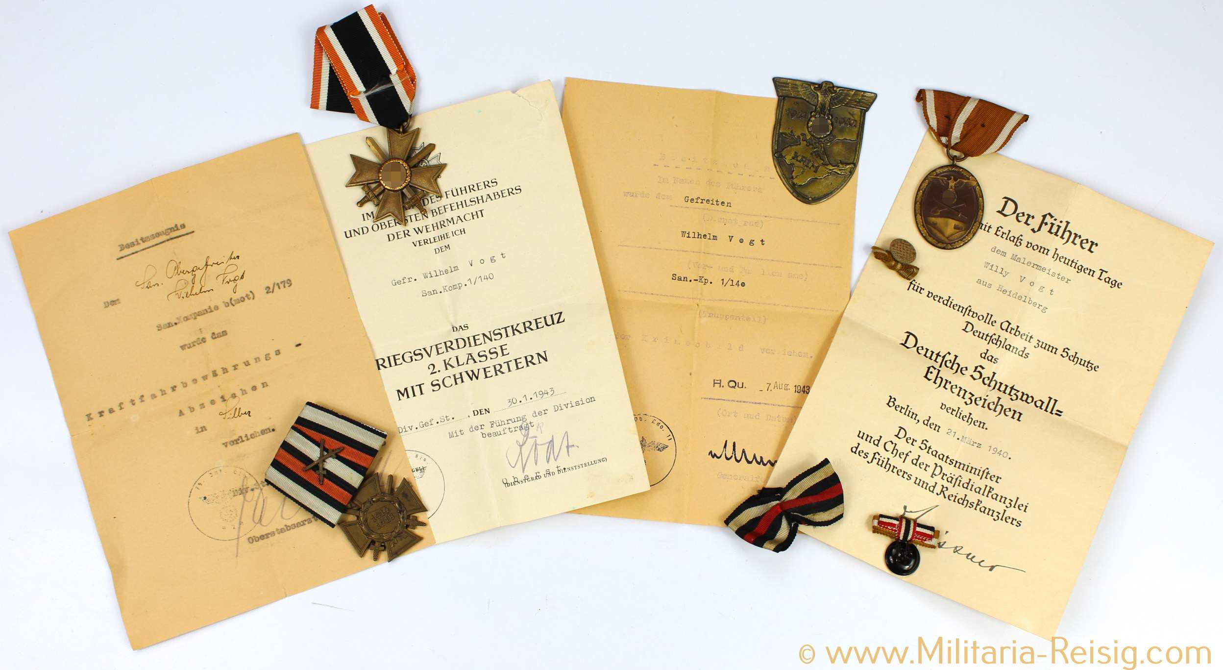 Ordennachlass -  Auszeichnungen eines Gefreiten der Wehrmacht