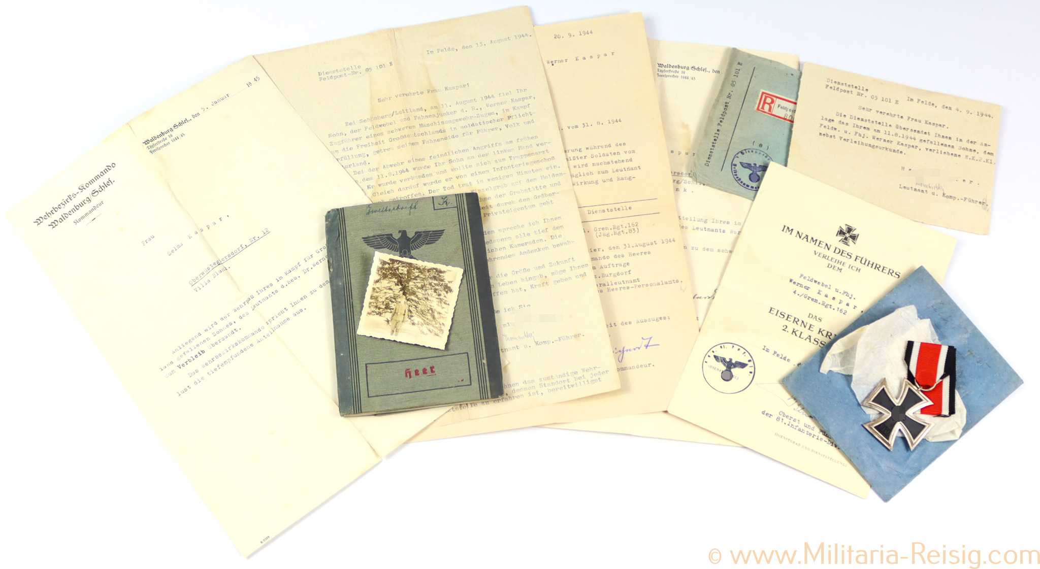 Nachlass des Leutnants der Reserve Werner Kasper, Grenadier-Regiment 162