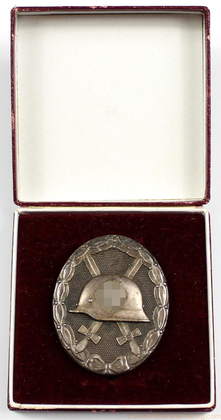 Verwundetenabzeichen in Silber im Etui, Hersteller 11 