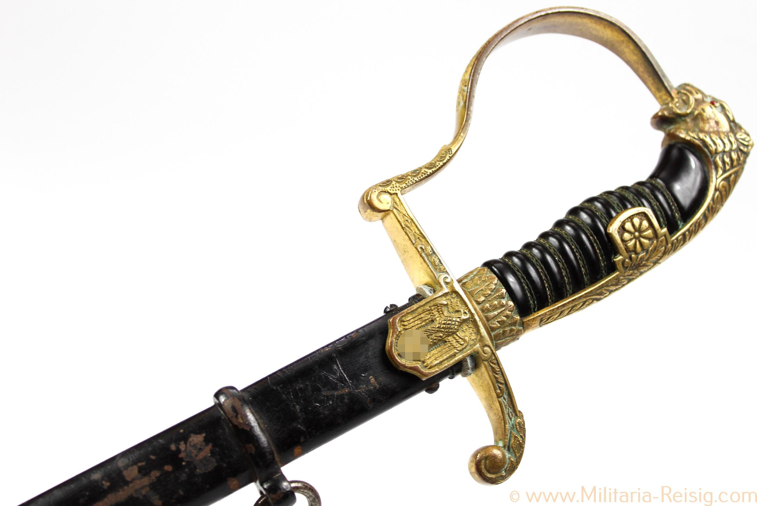 Wehrmacht Löwenkopf Säbel, Herst. Ernst Pack & Söhne, Solingen (E. P. & S.)