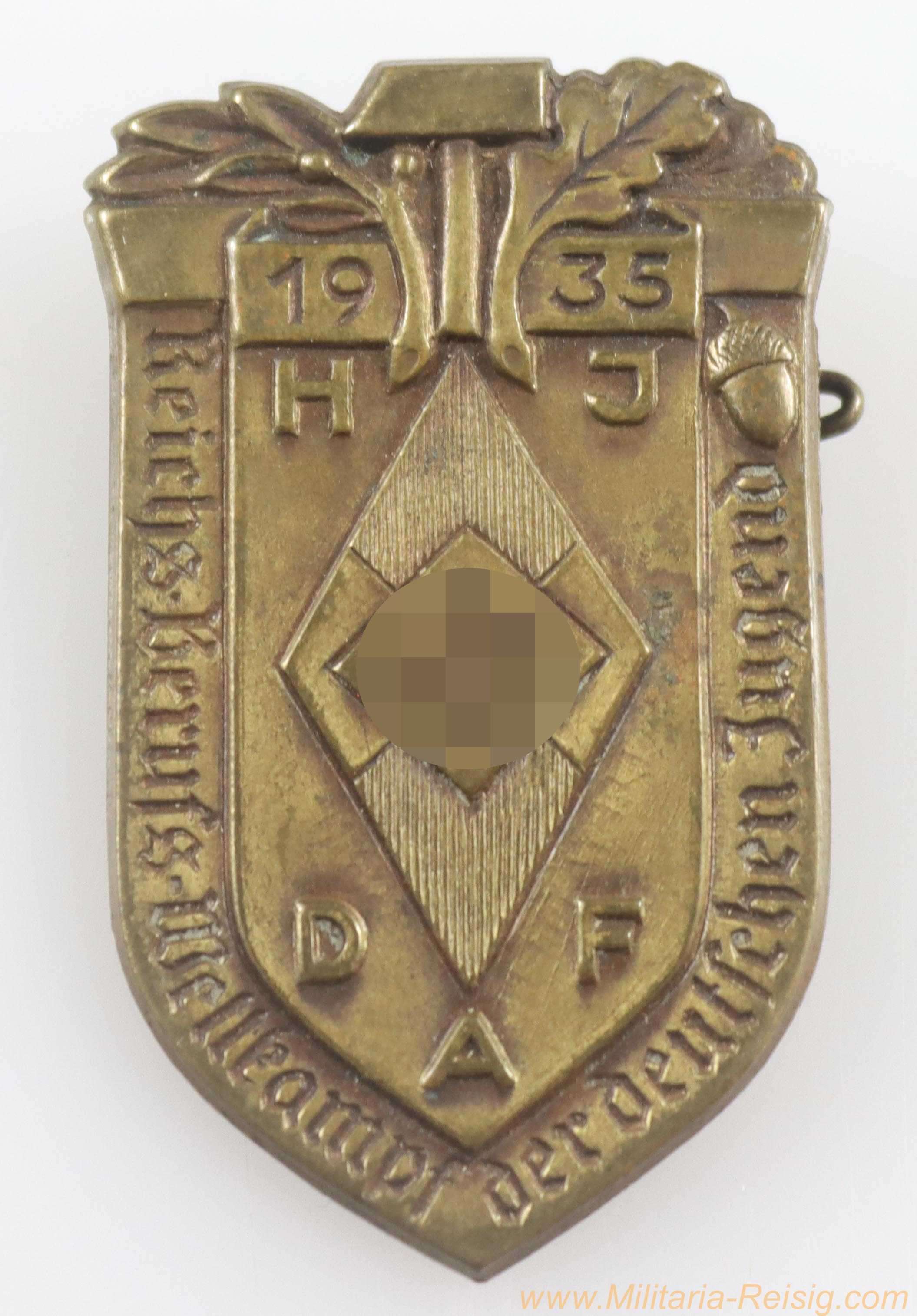 HJ Abzeichen Reichsberufswettkampf der deutschen Jugend 1935, Hersteller Hoffstätter, Bonn