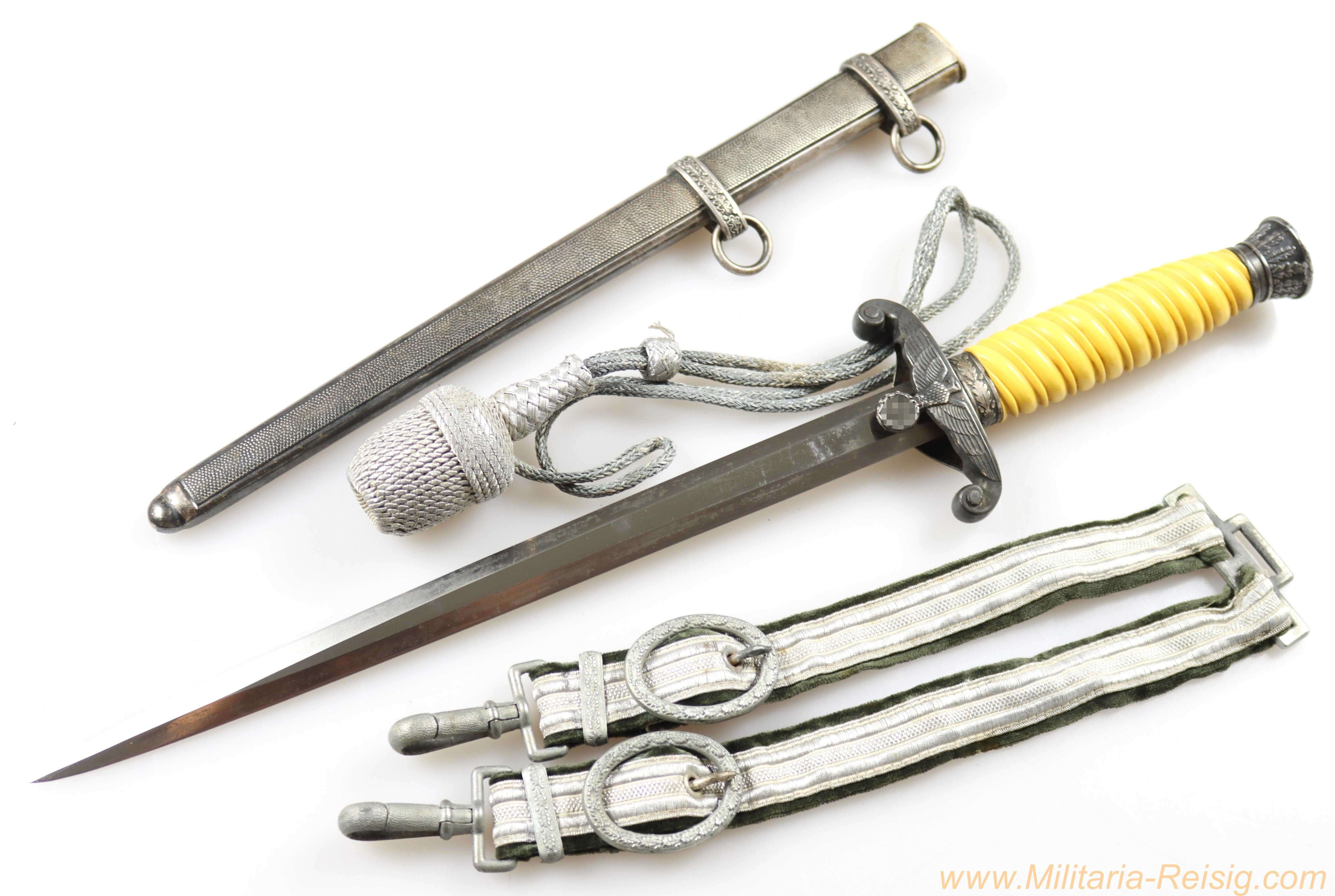 Heeres Offiziersdolch mit Gehänge und Portepee, Hersteller PUMA, Solingen