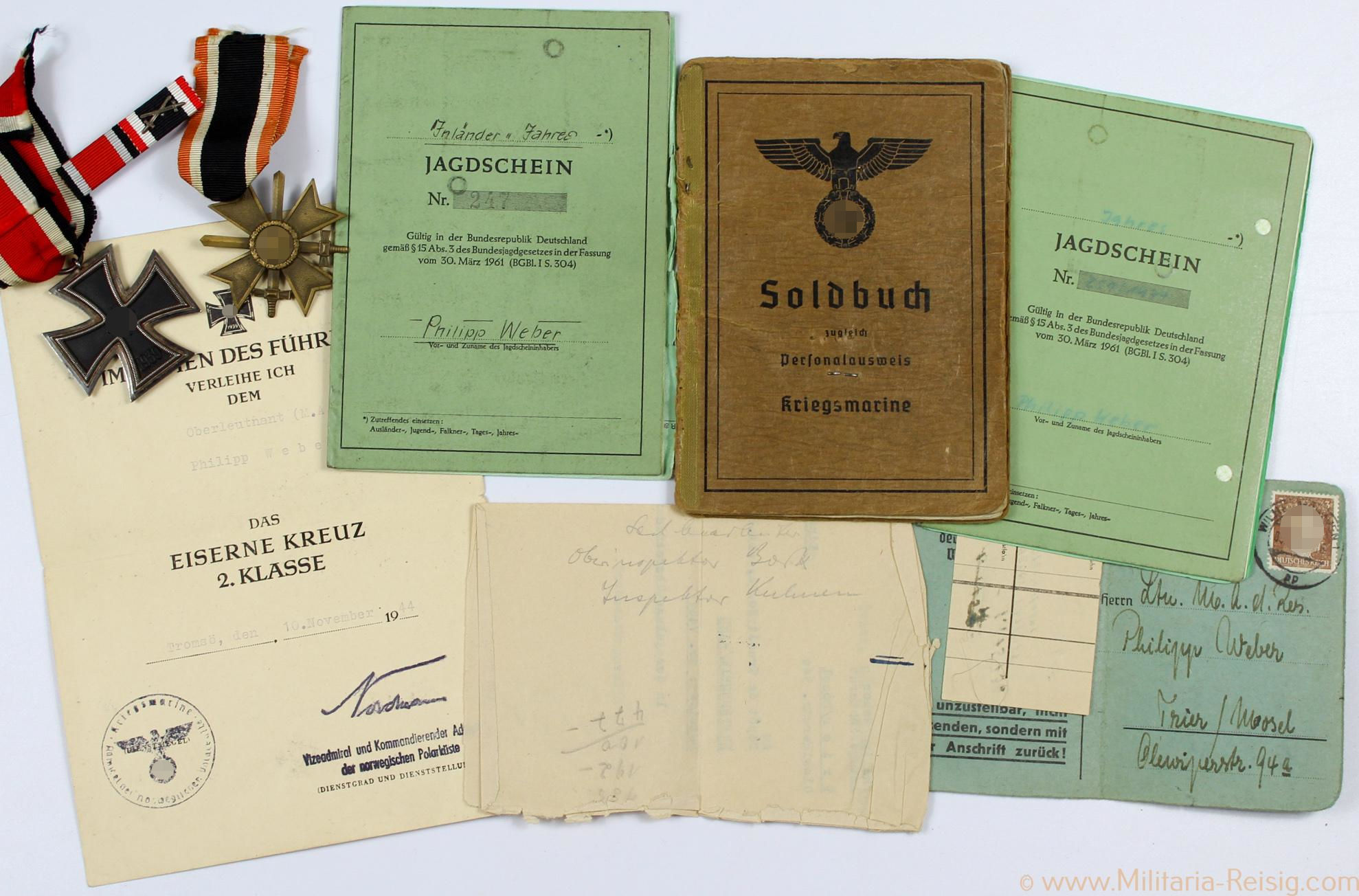 Nachlass eines Oberleutnant aus der Kriegsmarine, Marineartillerie