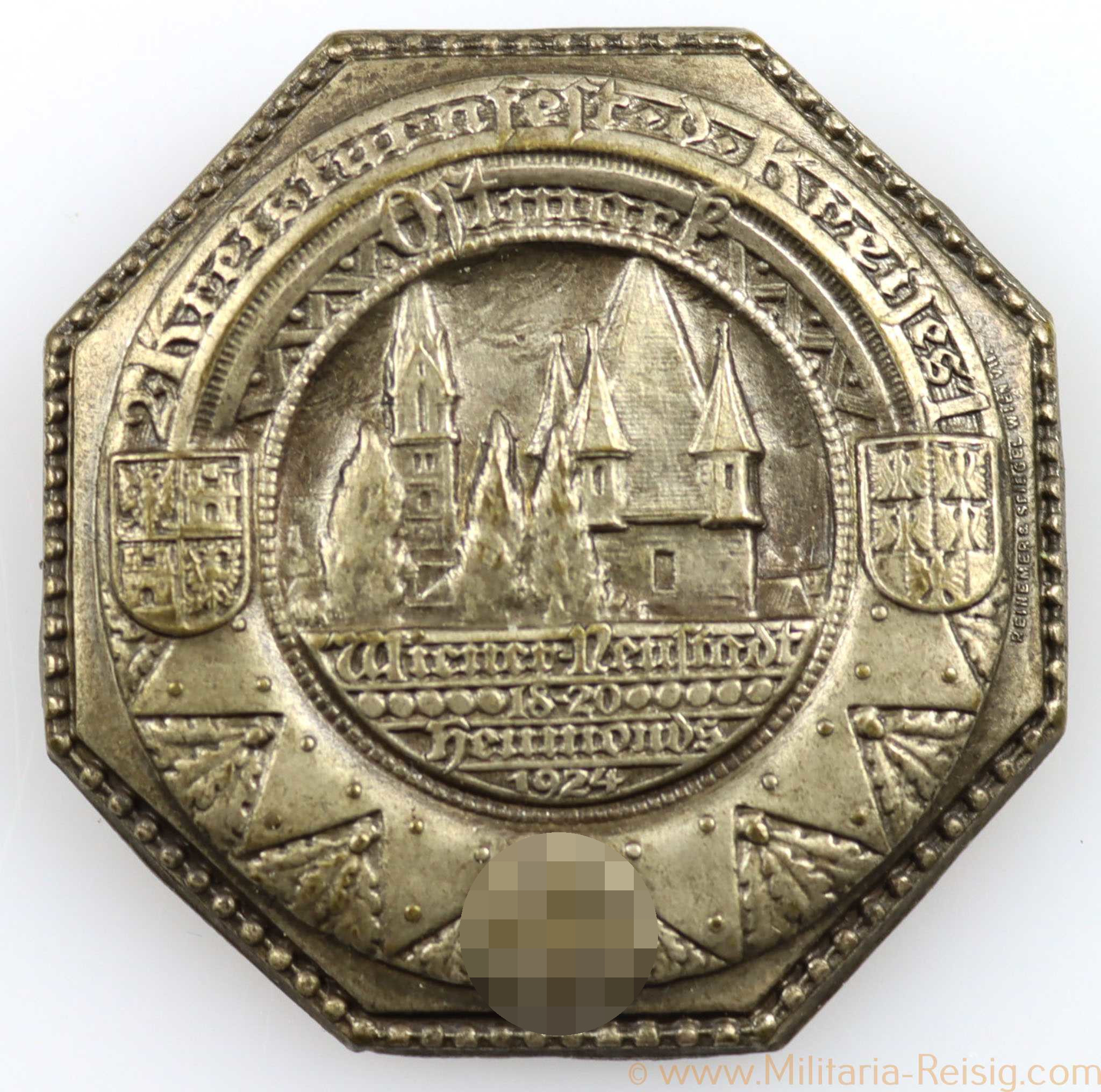 Abzeichen Kreisturnfest des Kreises Wiener Neustadt - Ostmark 1924, 44 mm 