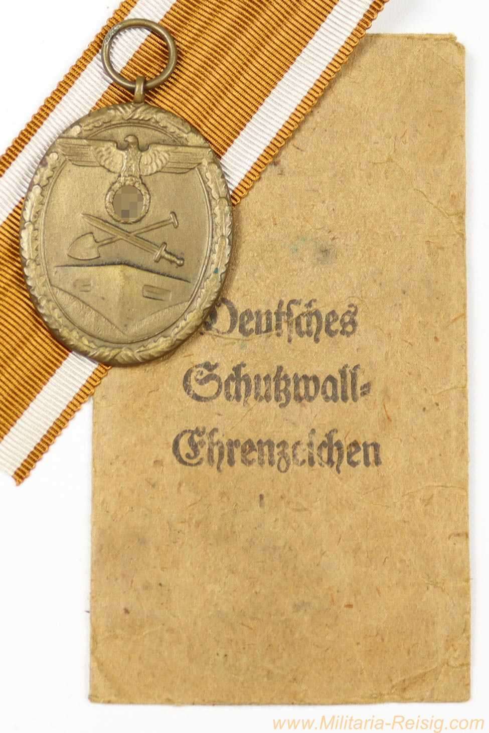 Schutzwall-Ehrenzeichen in Verleihungstüte - Werner Redo, Saarlautern