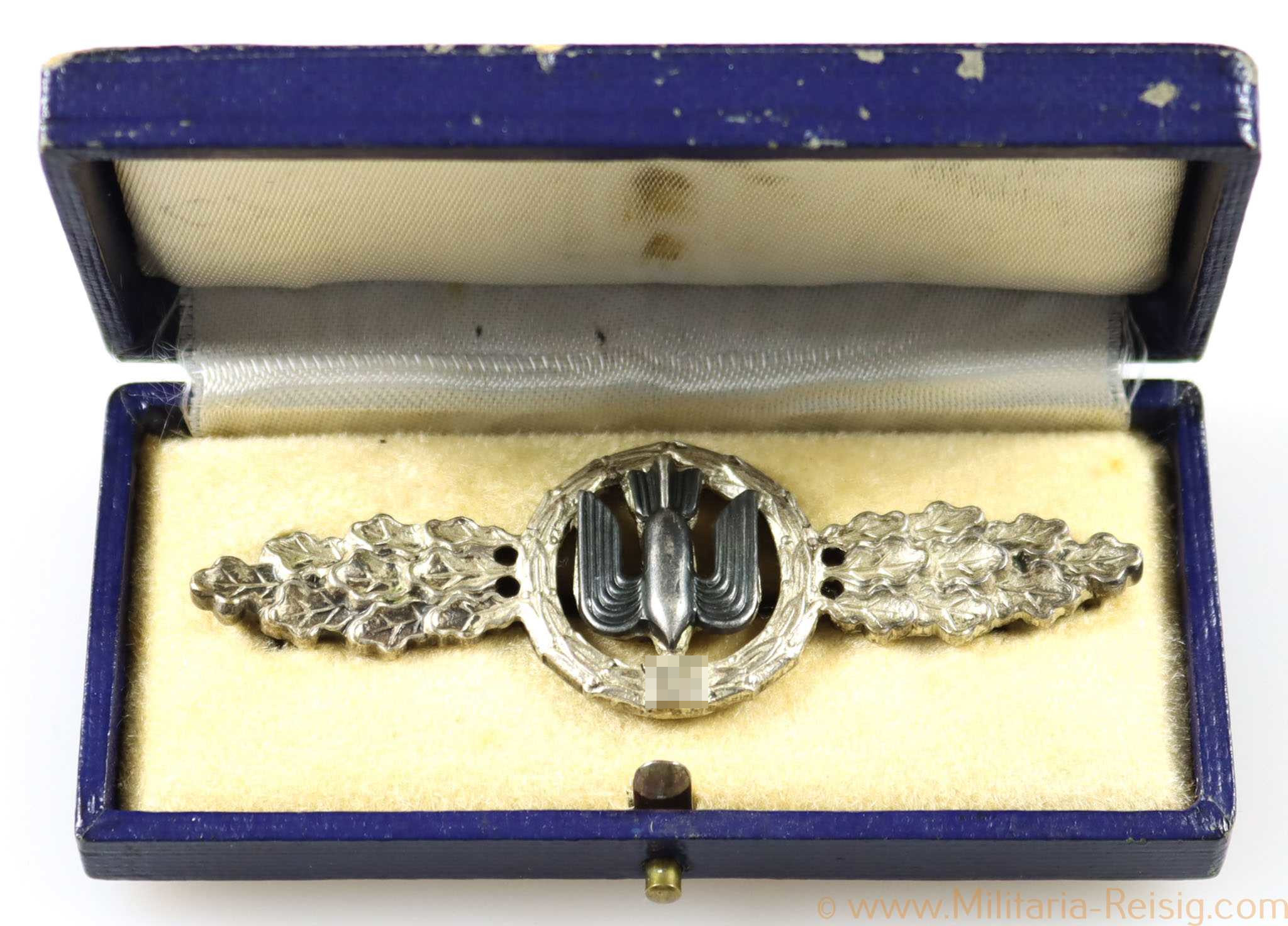 Frontflugspange für Kampfflieger in Silber im Etui