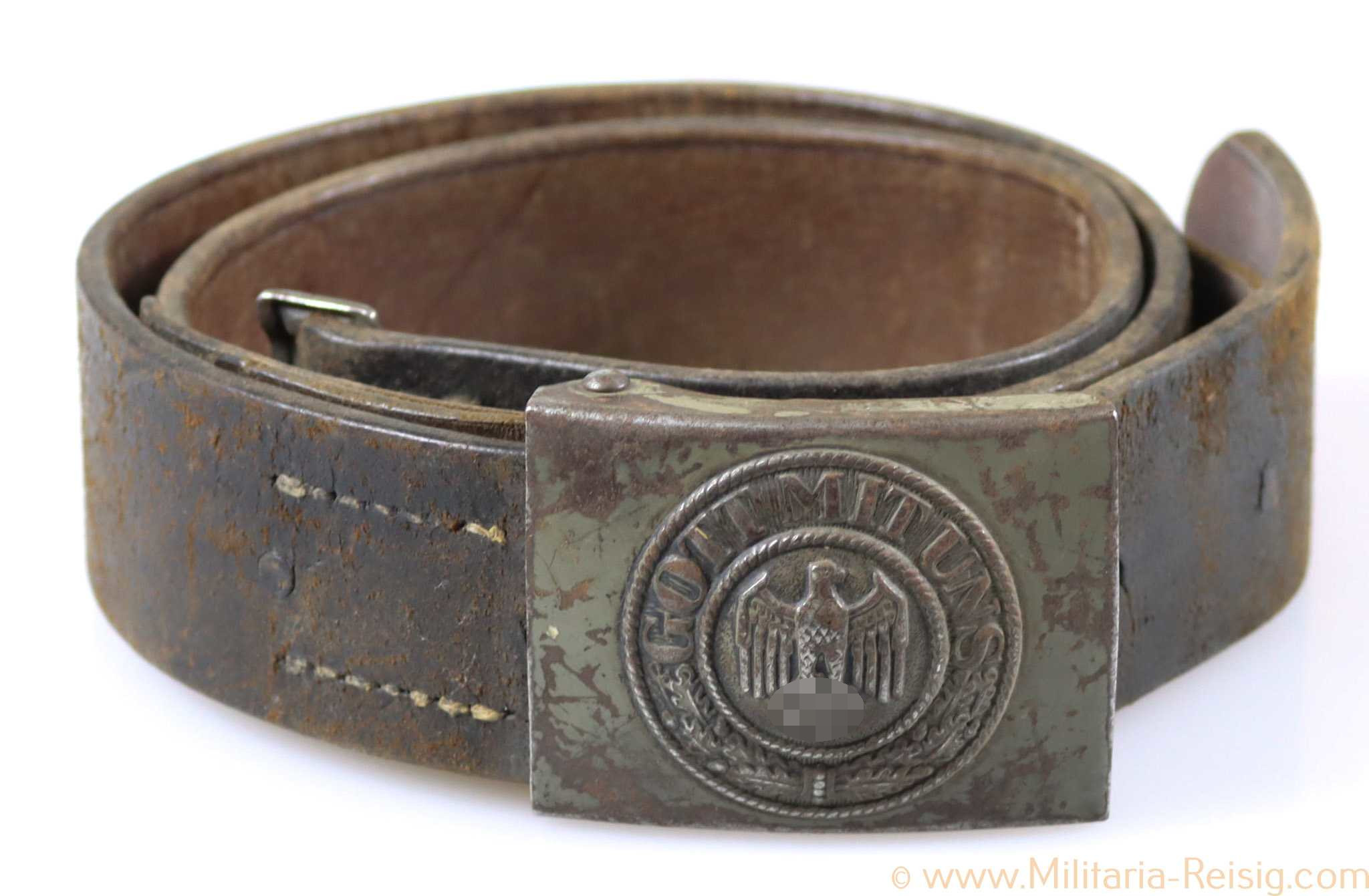 Wehrmacht Koppelschloss "Gott mit uns" mit Riemen, Hersteller IKA 41