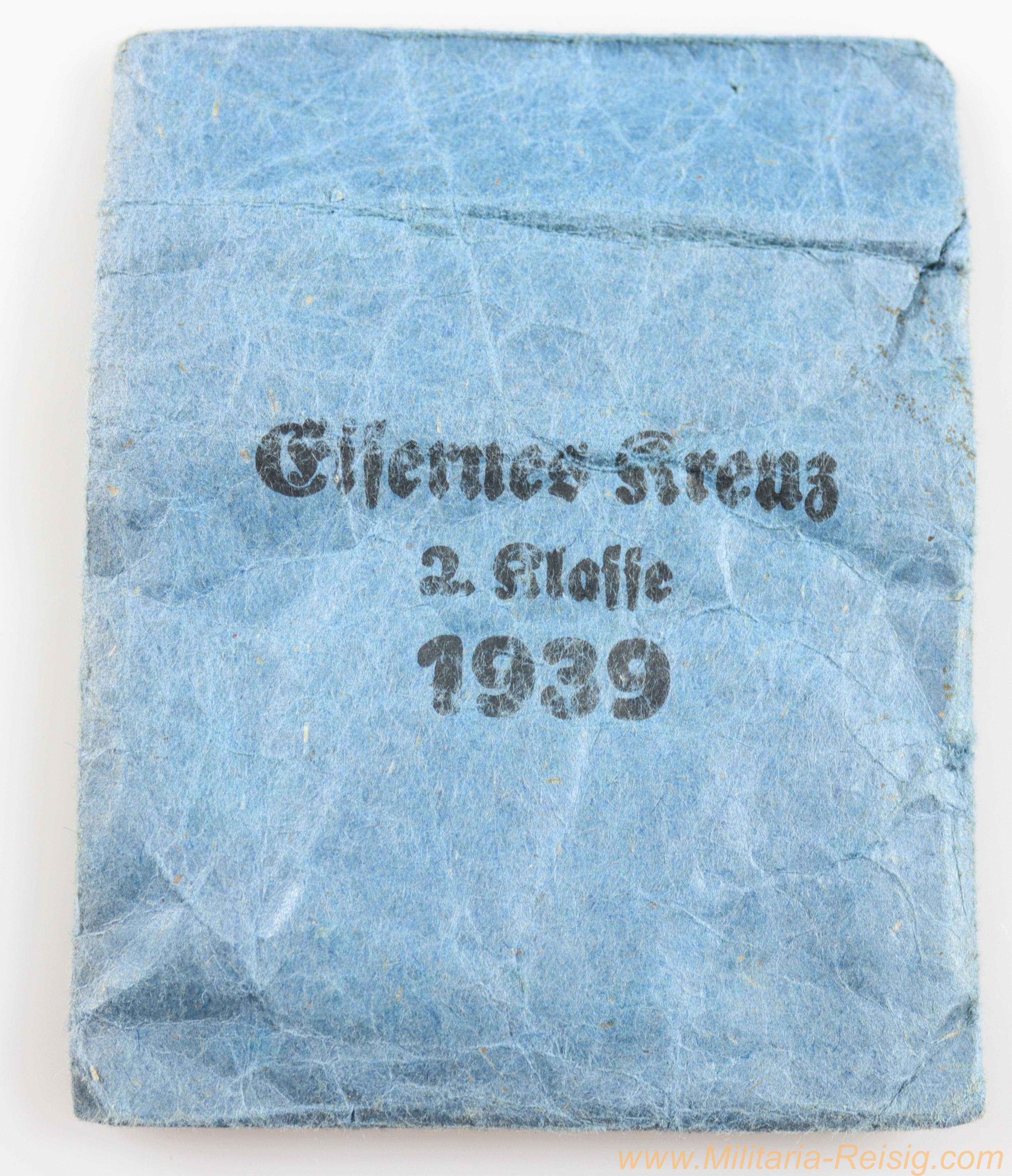 Verleihungstüte Eisernes Kreuz 2. Klasse 1939, Hersteller Arbeitsgemeinschaft, Hanau am Main