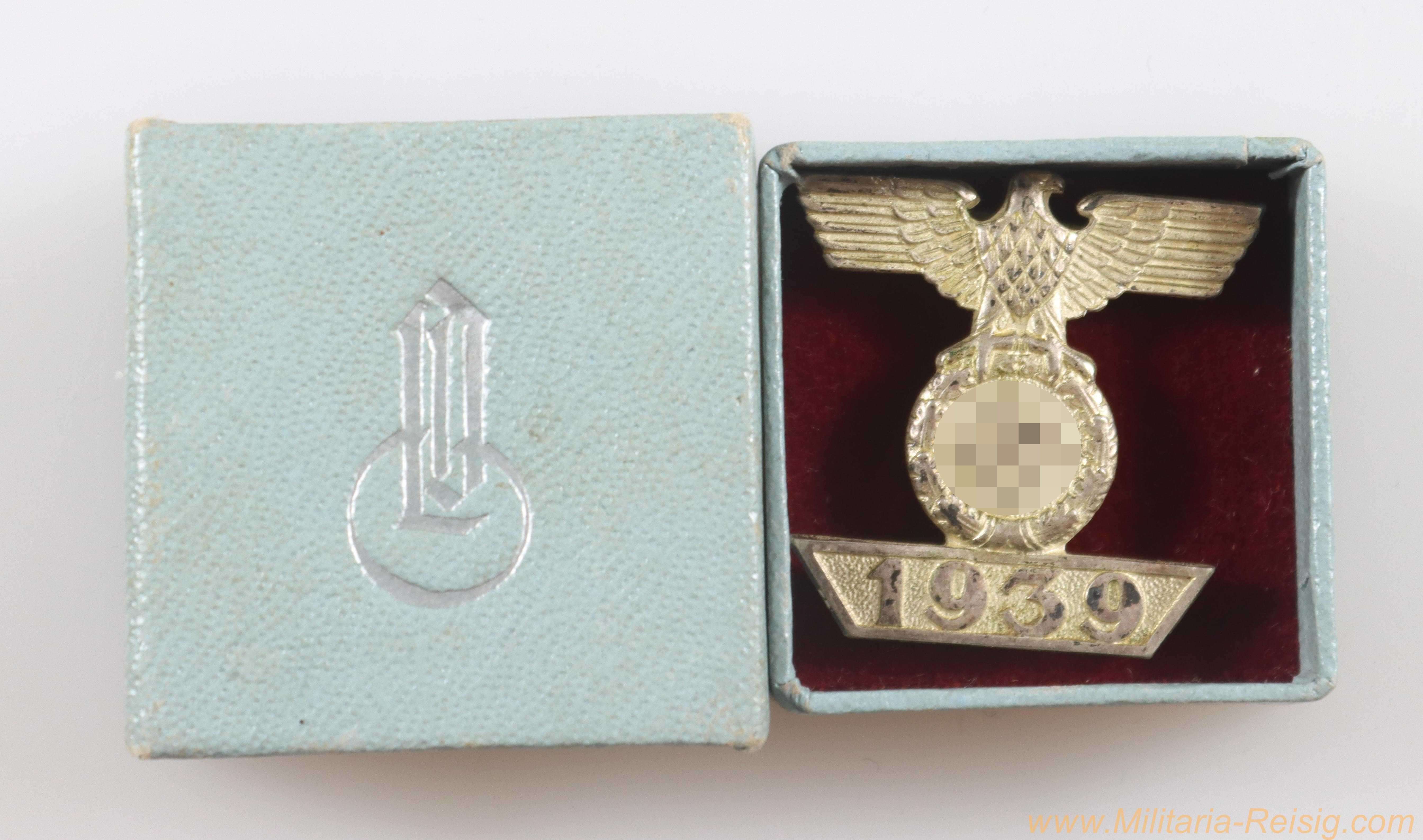 Wiederholungsspange zum Eisernen Kreuz 2. Klasse 1939 im LDO-Etui, Hersteller L/11