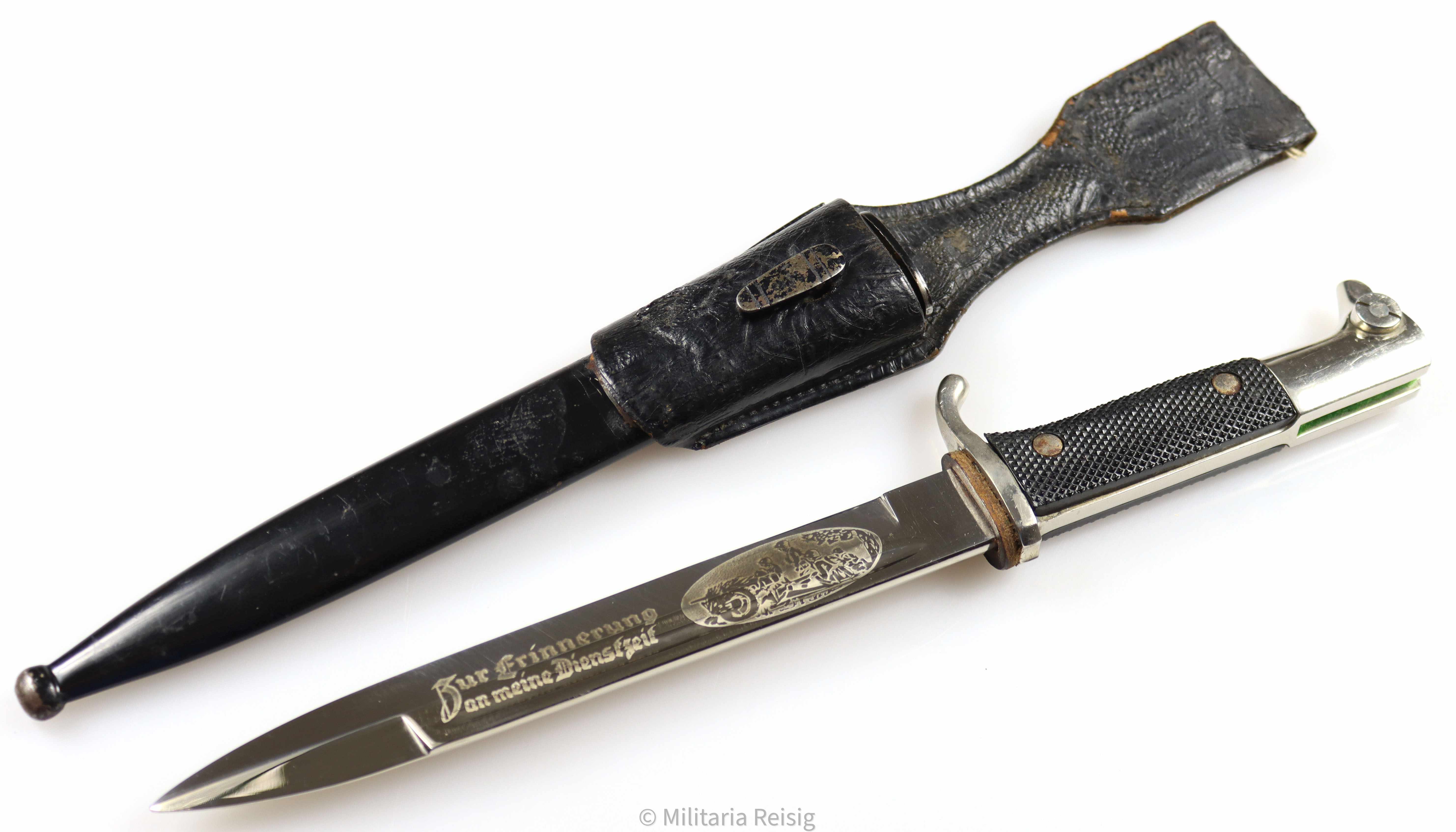 Extra Seitengewehr mit Klingenätzung, Hersteller Ernst Pack & Söhne