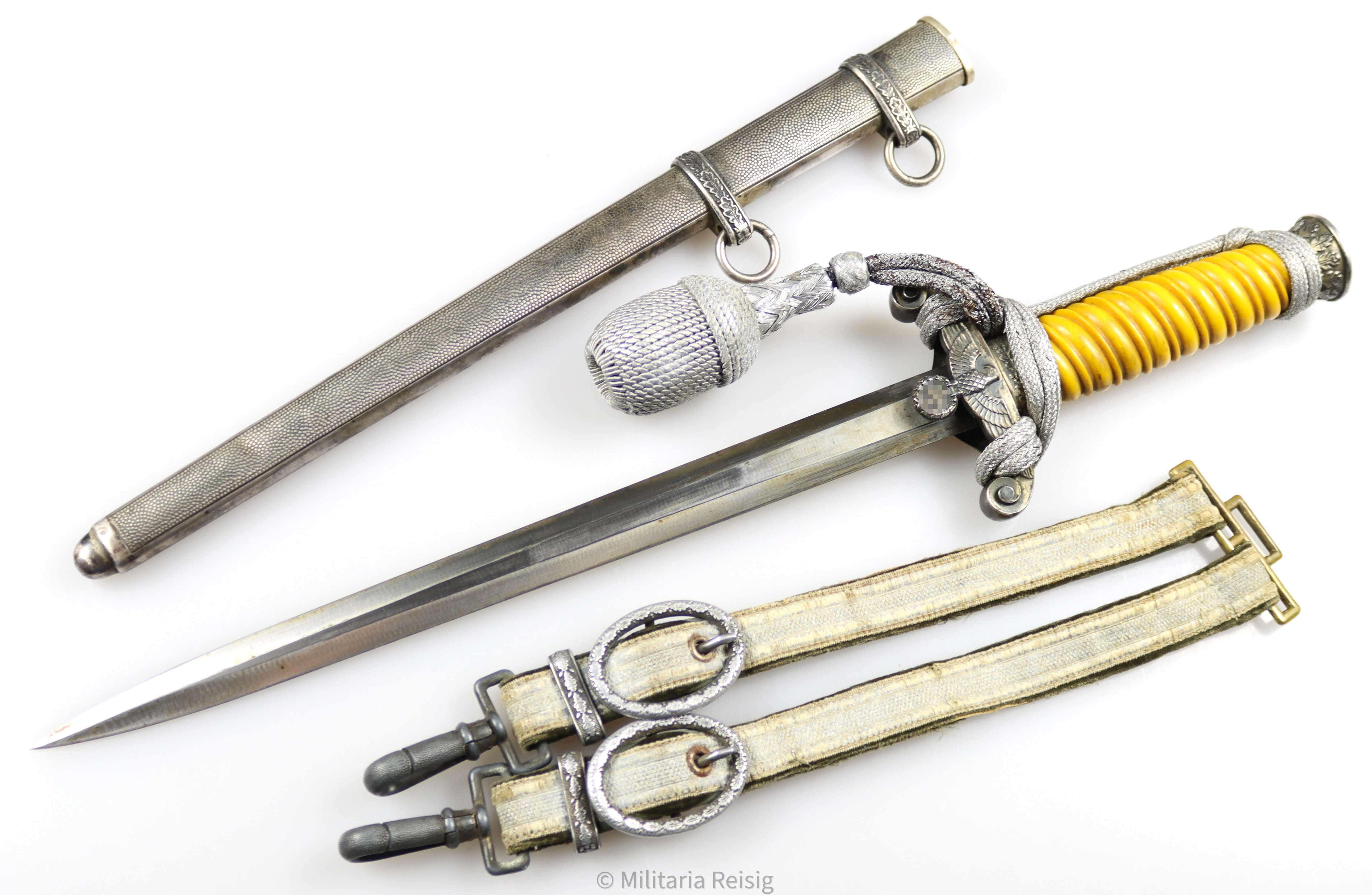 Heeres Offiziersdolch mit Gehänge u. Portepee, Hersteller Carl Eickhorn, Solingen