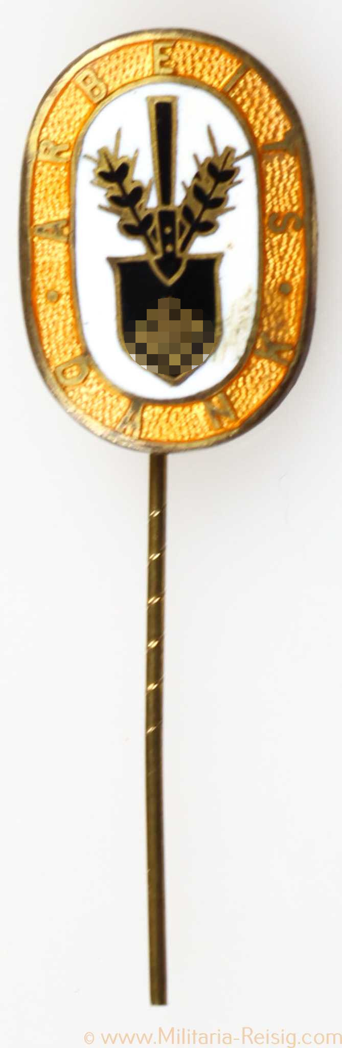 RAD Anstecknadel "Arbeitsdank", goldene Ausführung