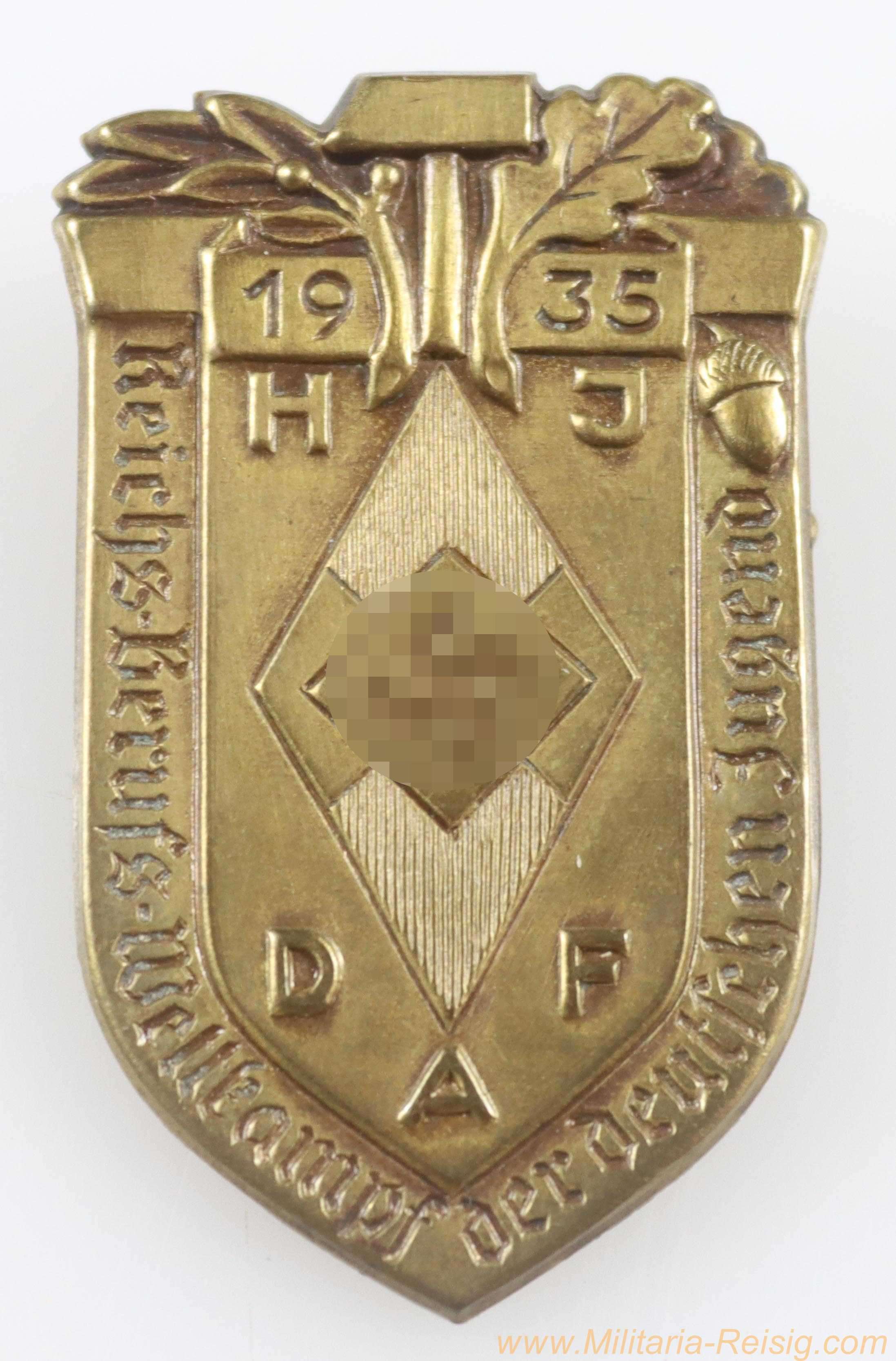 HJ Abzeichen Reichsberufswettkampf der deutschen Jugend 1935, Hersteller Hoffstätter, Bonn