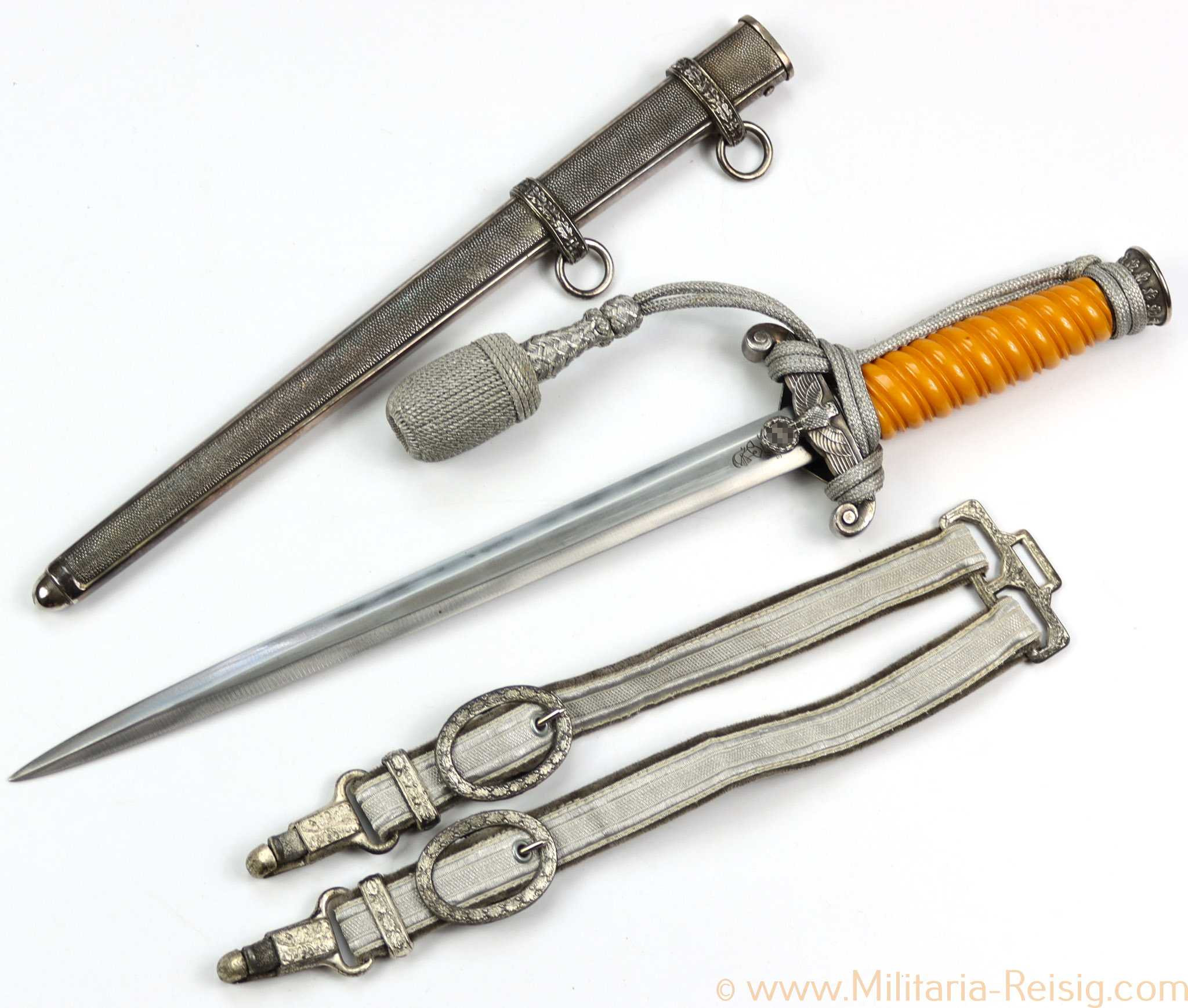 Heeres Offiziersdolch, Hersteller WKC mit Gehänge u. Portepee
