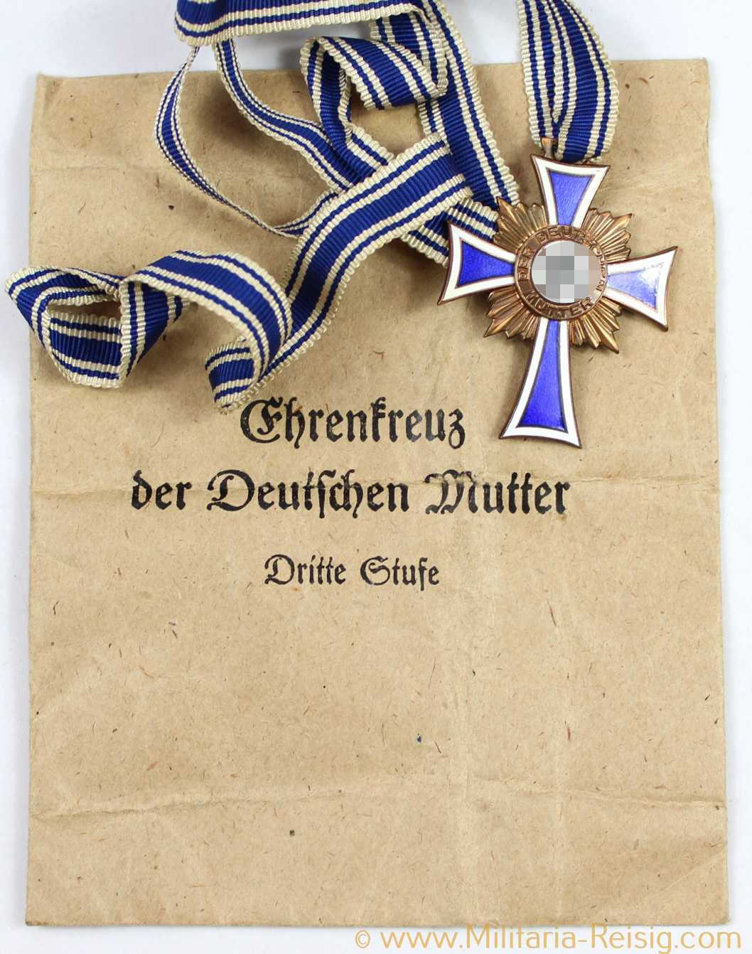 Ehrenkreuz der Deutschen Mutter 3.Stufe in Bronze + Verleihungstüte