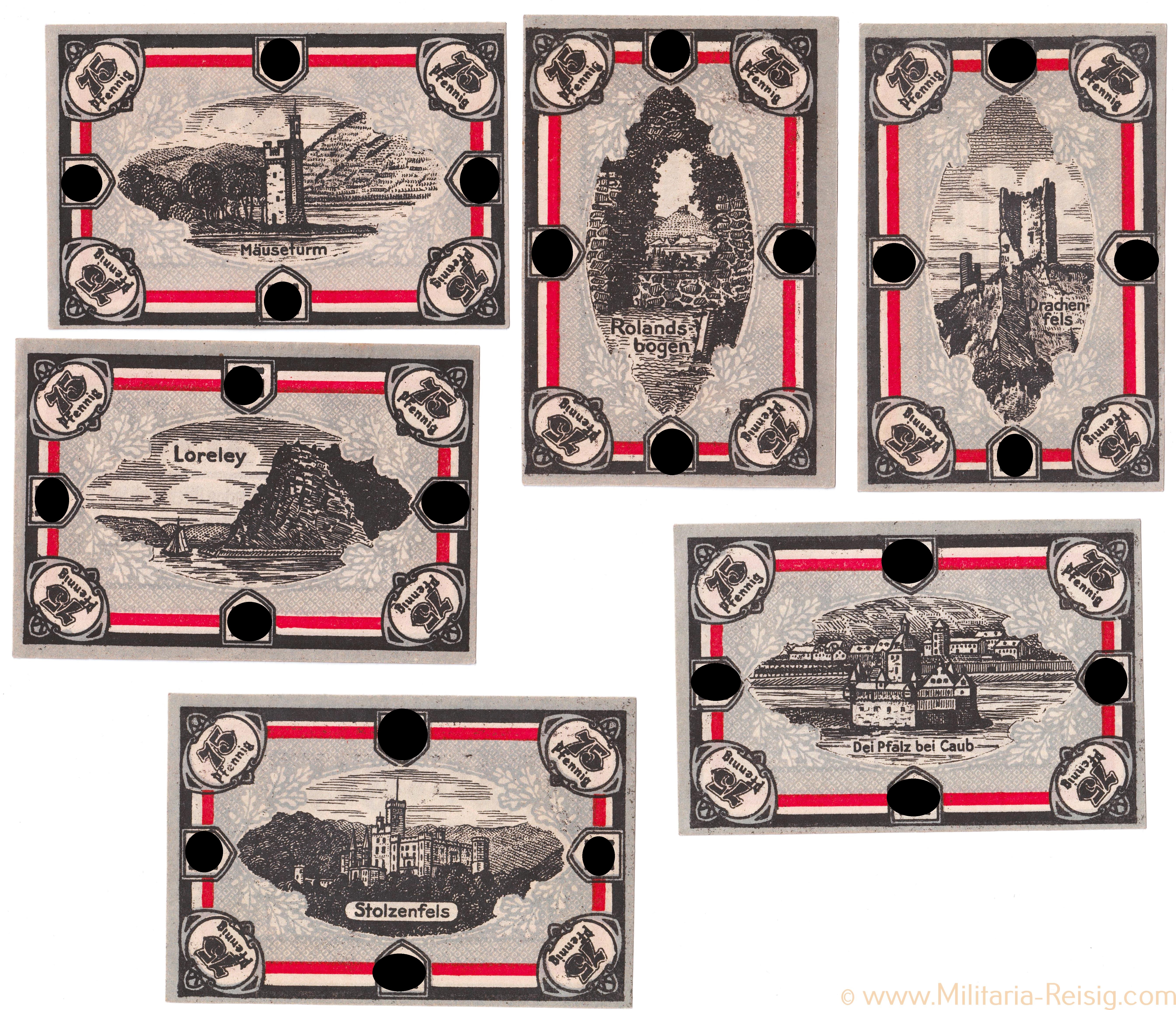 Satz Schutz- und Trutzbund, Rheinischer Gautag 75 Pfennig Notgeld