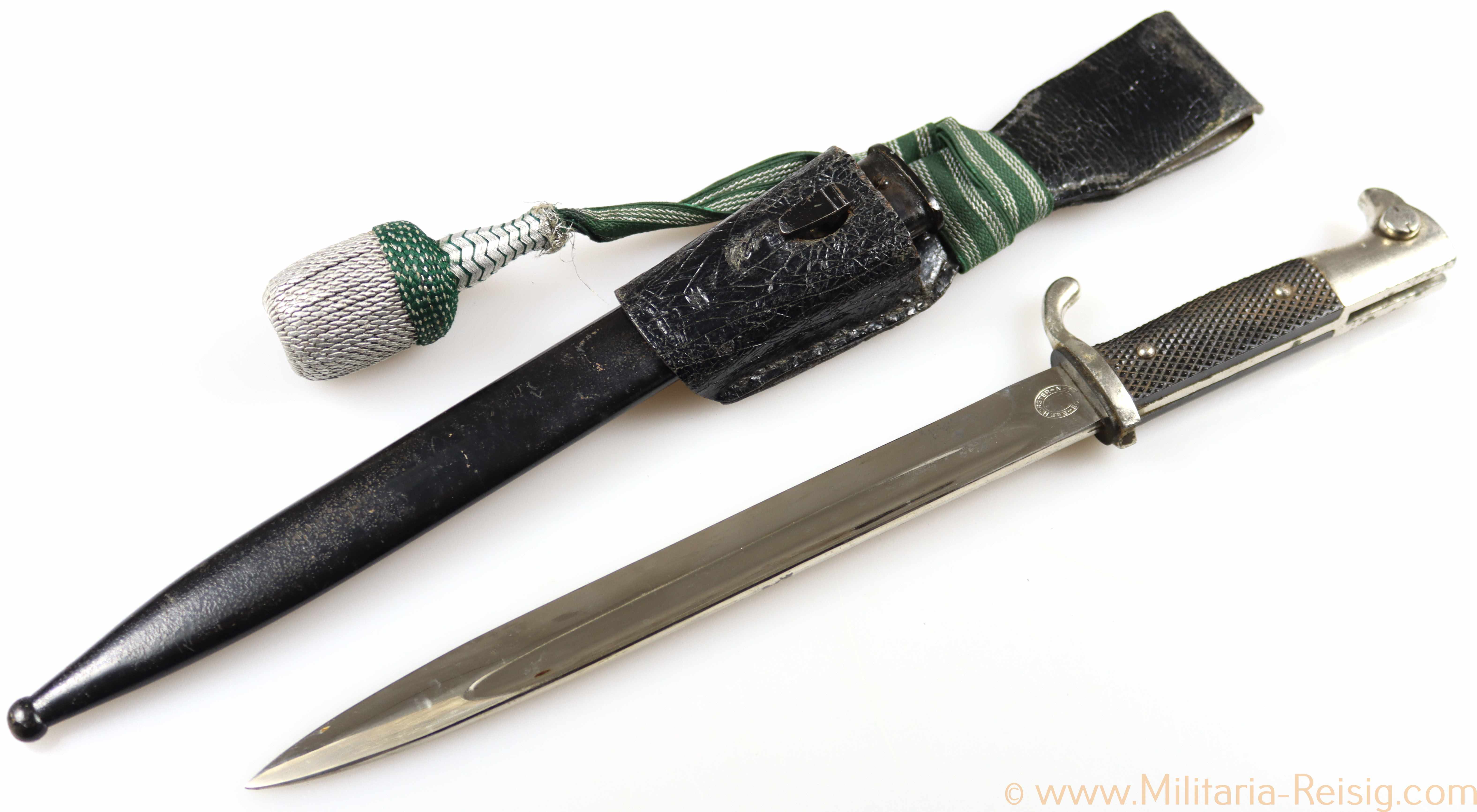 Extra Seitengewehr mit Koppelschuh und Portepee, Hersteller E. & F. Hörster, Solingen