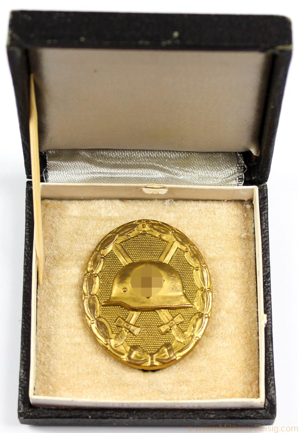 Verwundetenabzeichen in Gold im Etui, Herst. 30