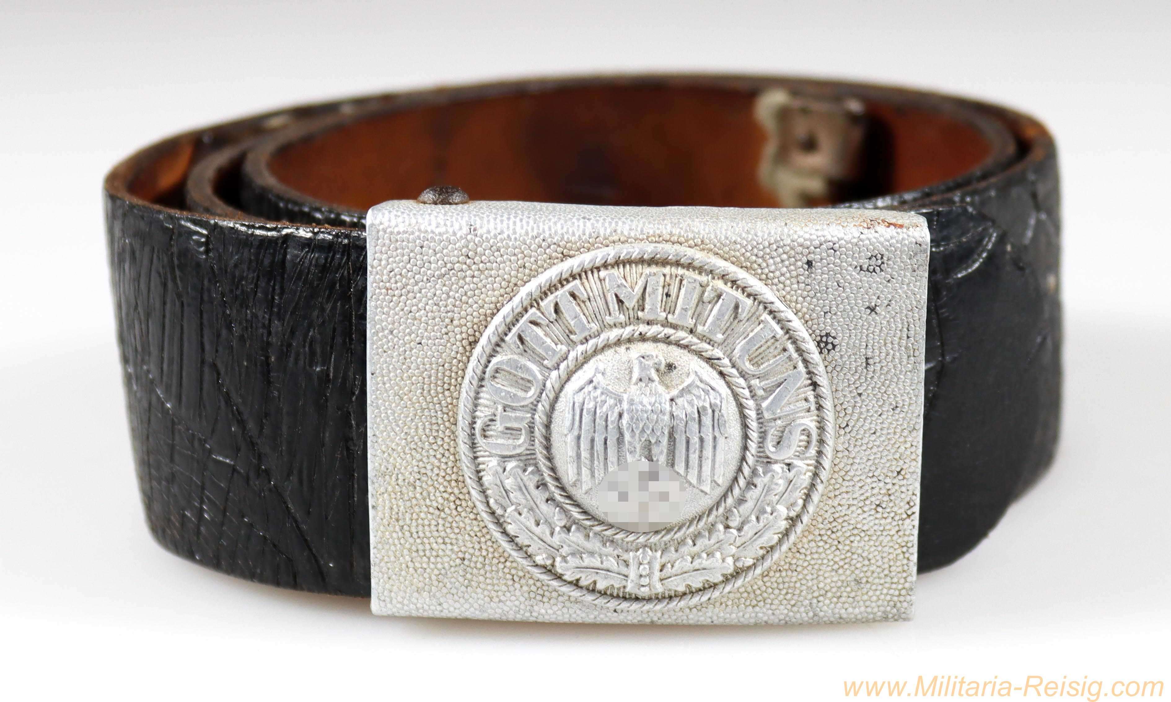 Wehrmacht Koppelschloss "Gott mit uns" mit Koppelriemen