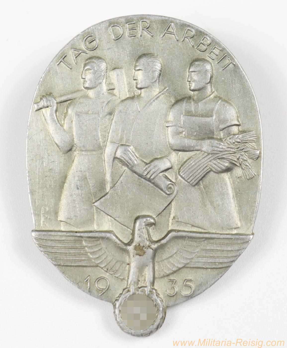 Abzeichen "Tag der Arbeit 1935" - Hermann Bauer, Schwäbisch Gmünd