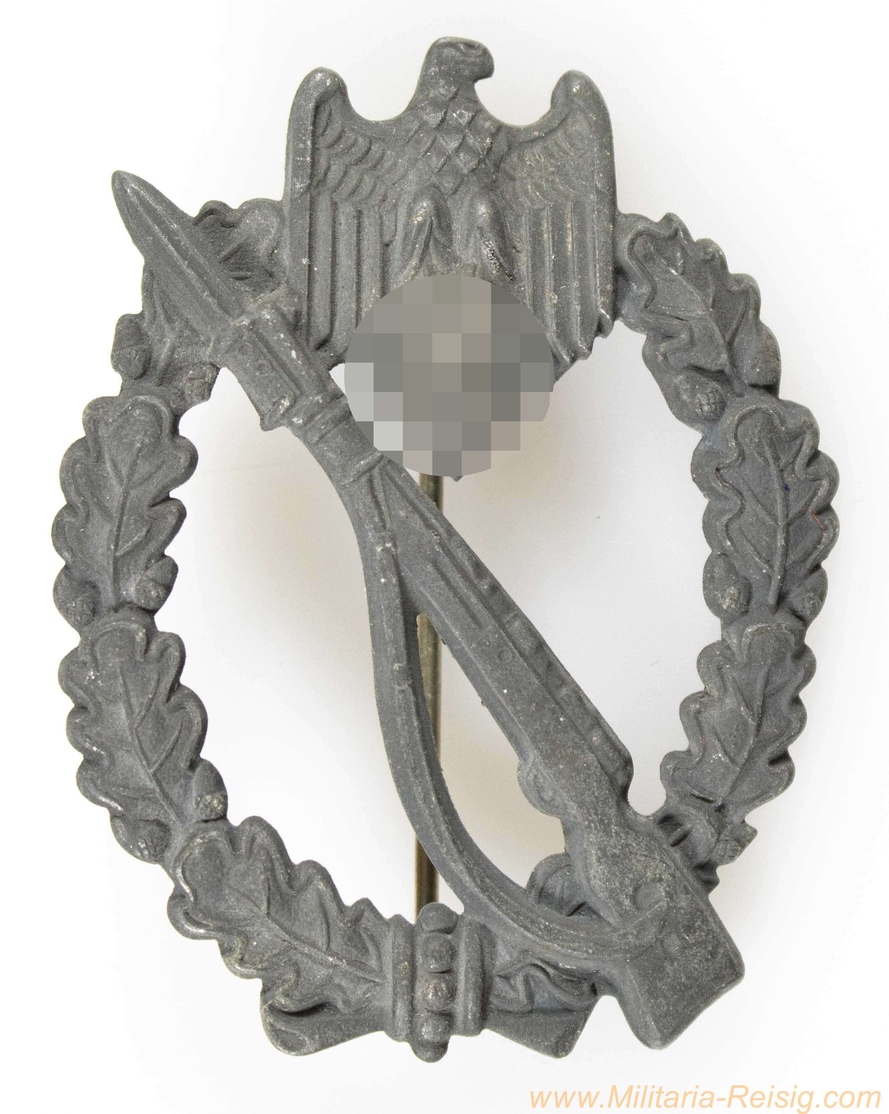 Infanterie-Sturmabzeichen in Silber - Hersteller Ernst L. Müller, Pforzheim