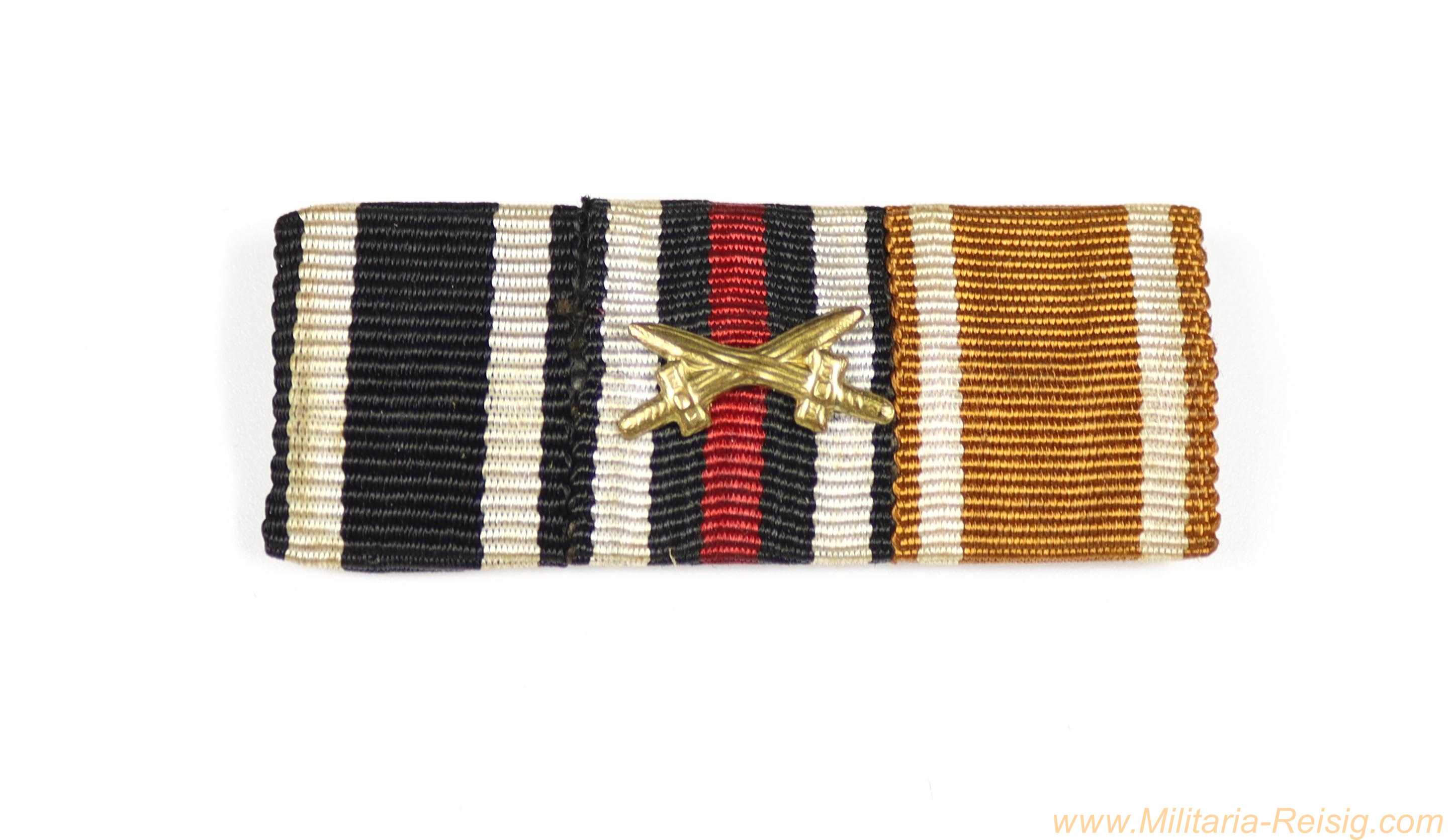 3er Bandspange WK1 - EK2 1914 / Frontkämpferkreuz / Schutzwall 