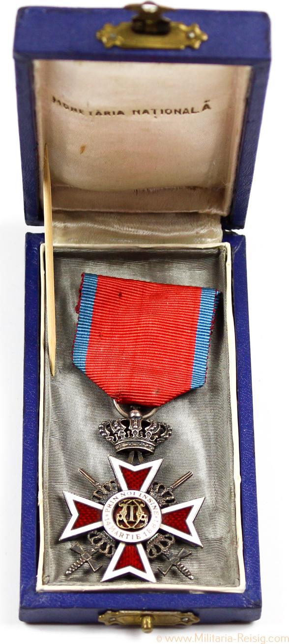 Rumänien, Orden der Krone 2. Modell mit Schwertern im Etui